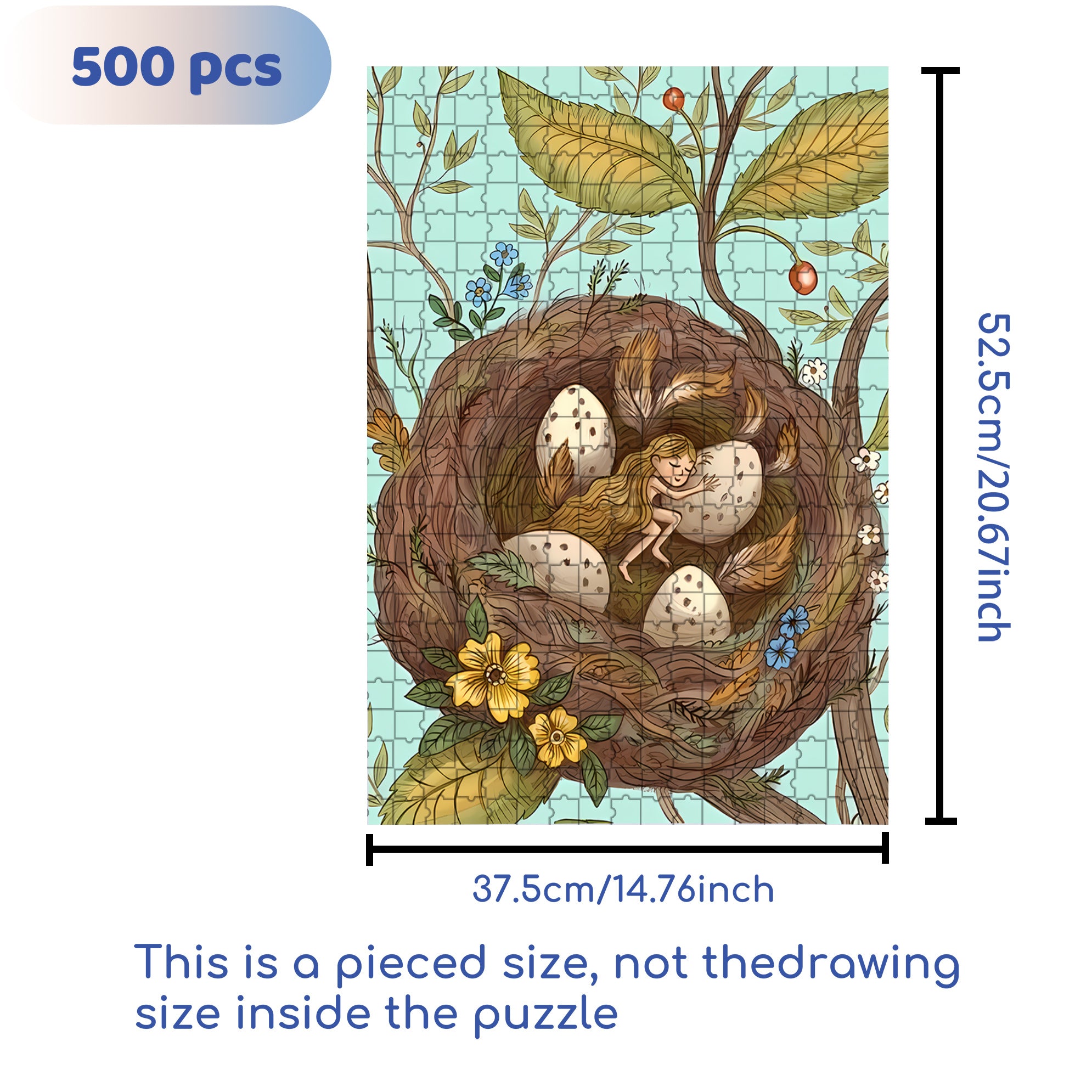 Sleeping In A Bird's Nest 500pcs/1000pcs Jigsaw Puzzle, Scratch-Resistant, Interactive Family Game & Brain-Boosting DIY Decor, Perfect for Halloween, Christmas & New Year Gifts, Family Puzzle Game