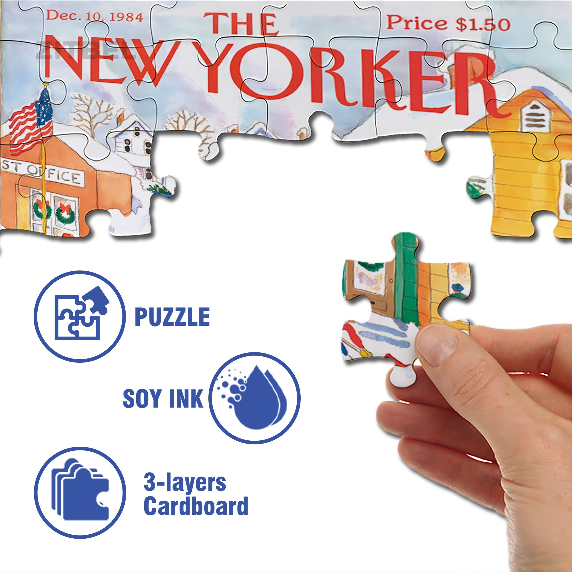 Snowy Town 500pcs/1000pcs Jigsaw Puzzle, Scratch-Resistant, Interactive Family Game & Brain-Boosting DIY Decor, Perfect for Halloween, Christmas & New Year Gifts, Family Puzzle Game
