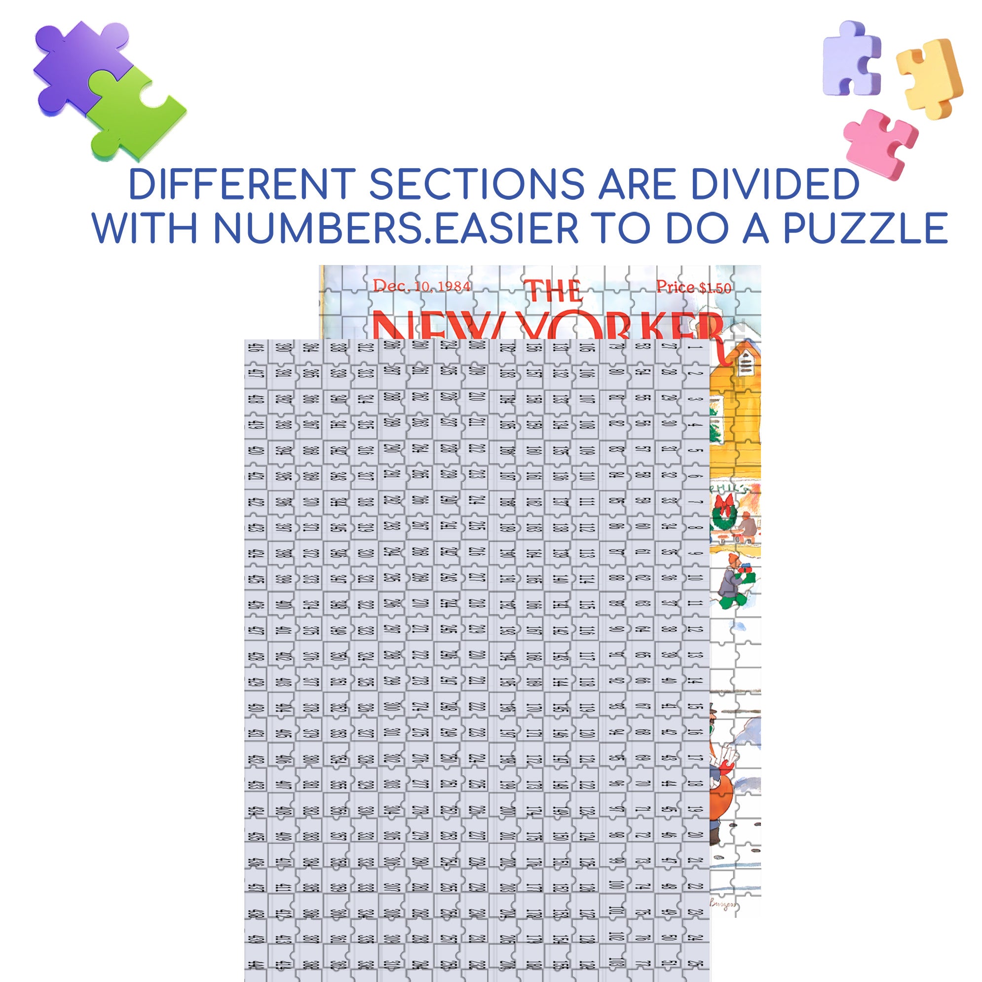Snowy Town 500pcs/1000pcs Jigsaw Puzzle, Scratch-Resistant, Interactive Family Game & Brain-Boosting DIY Decor, Perfect for Halloween, Christmas & New Year Gifts, Family Puzzle Game