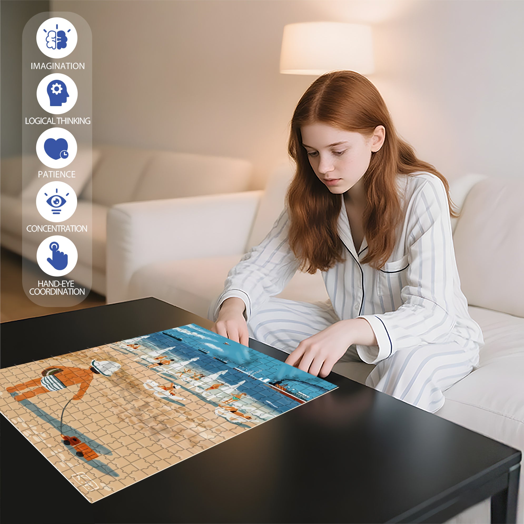 So Hot 500pcs/1000pcs Jigsaw Puzzle, Scratch-Resistant, Interactive Family Game & Brain-Boosting DIY Decor, Perfect for Halloween, Christmas & New Year Gifts, Family Puzzle Game