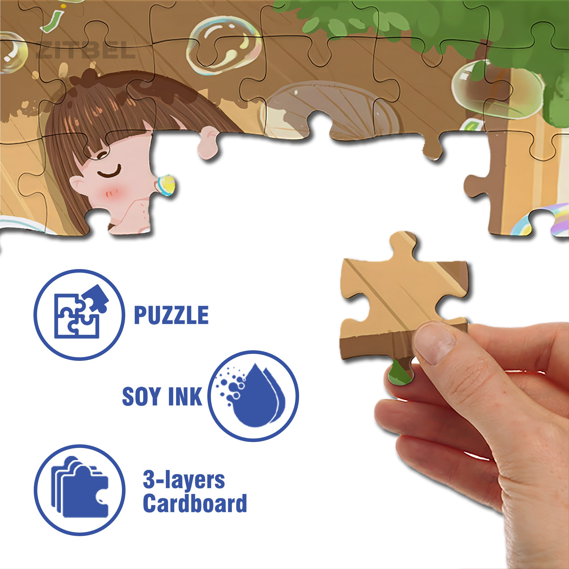 Summer Bubbles 500pcs/1000pcs Jigsaw Puzzle, Scratch-Resistant, Interactive Family Game & Brain-Boosting DIY Decor, Perfect for Halloween, Christmas & New Year Gifts, Family Puzzle Game