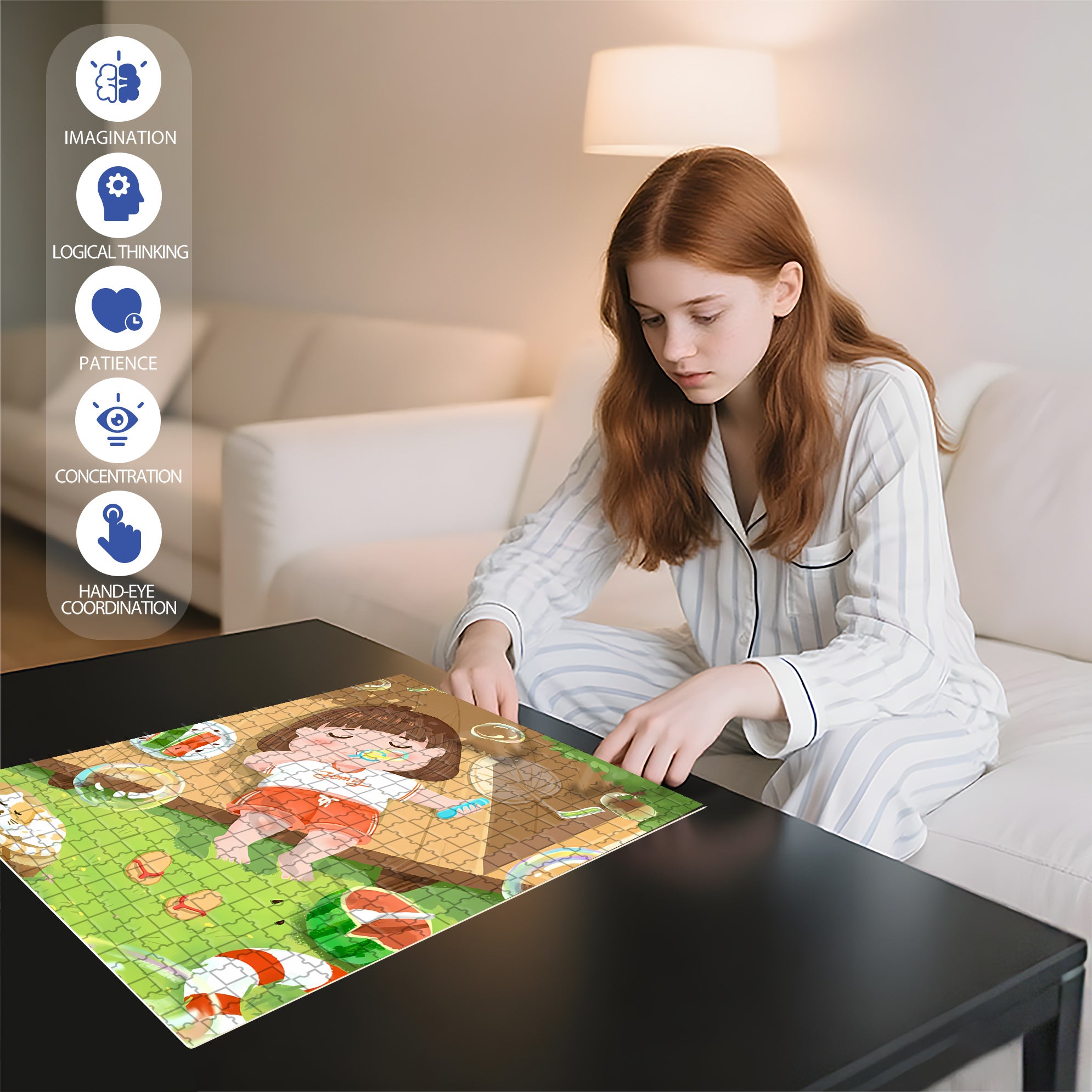 Summer Bubbles 500pcs/1000pcs Jigsaw Puzzle, Scratch-Resistant, Interactive Family Game & Brain-Boosting DIY Decor, Perfect for Halloween, Christmas & New Year Gifts, Family Puzzle Game