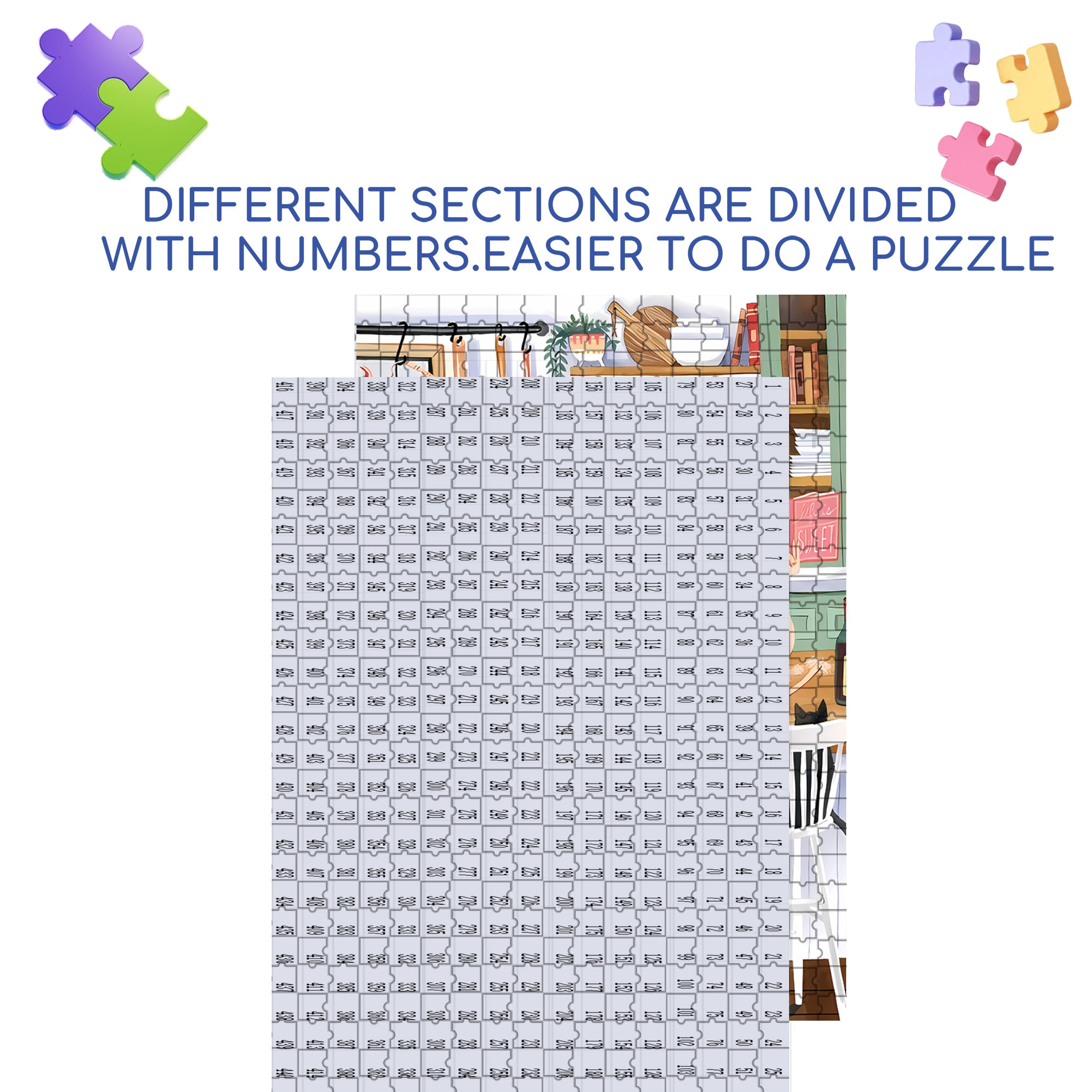 Sweet 500pcs/1000pcs Jigsaw Puzzle, Scratch-Resistant, Interactive Family Game & Brain-Boosting DIY Decor, Perfect for Halloween, Christmas & New Year Gifts, Family Puzzle Game