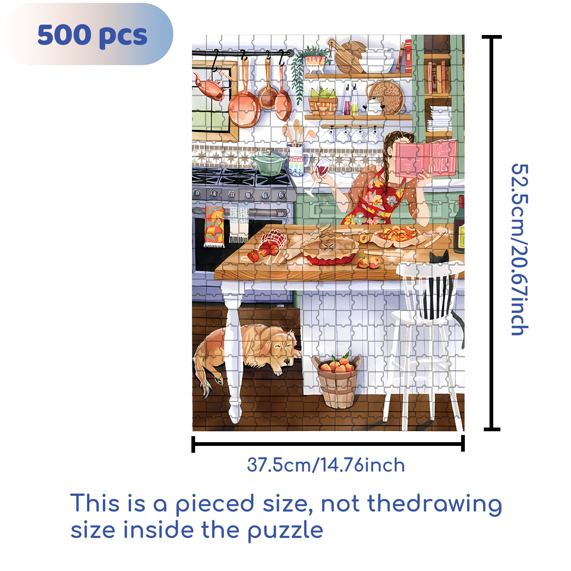 Sweet 500pcs/1000pcs Jigsaw Puzzle, Scratch-Resistant, Interactive Family Game & Brain-Boosting DIY Decor, Perfect for Halloween, Christmas & New Year Gifts, Family Puzzle Game