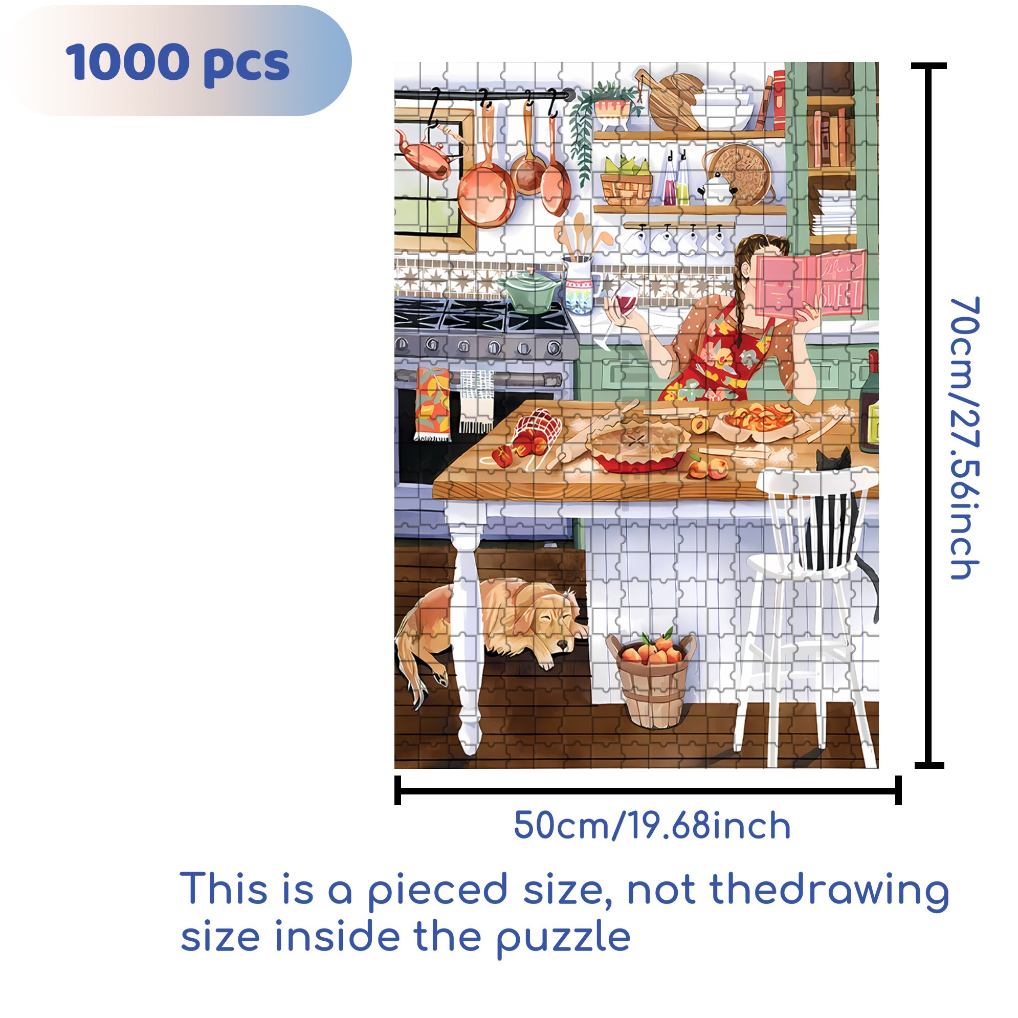 Sweet 500pcs/1000pcs Jigsaw Puzzle, Scratch-Resistant, Interactive Family Game & Brain-Boosting DIY Decor, Perfect for Halloween, Christmas & New Year Gifts, Family Puzzle Game