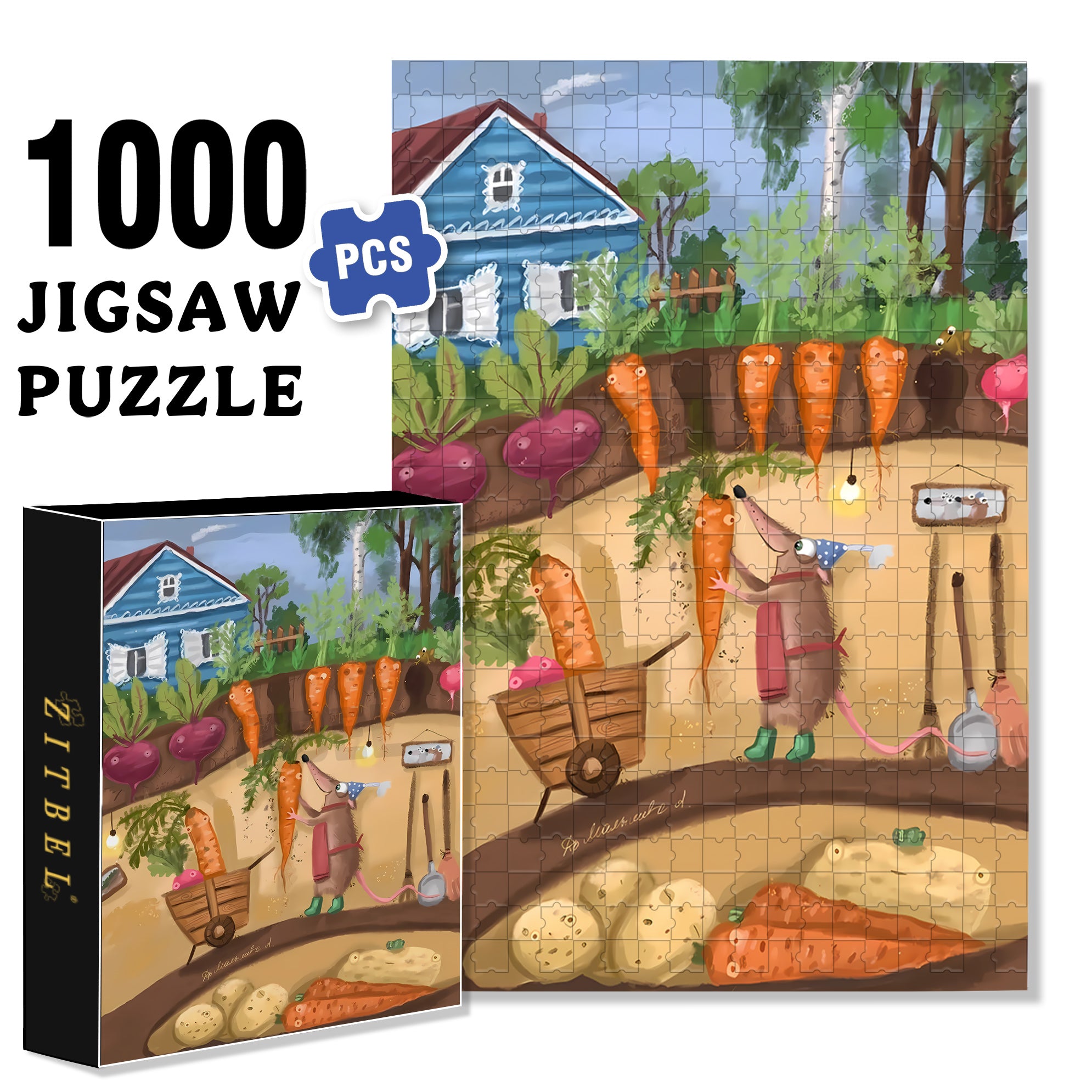 Various Radishes 500pcs/1000pcs Jigsaw Puzzle, Scratch-Resistant, Interactive Family Game & Brain-Boosting DIY Decor, Perfect for Halloween, Christmas & New Year Gifts, Family Puzzle Game