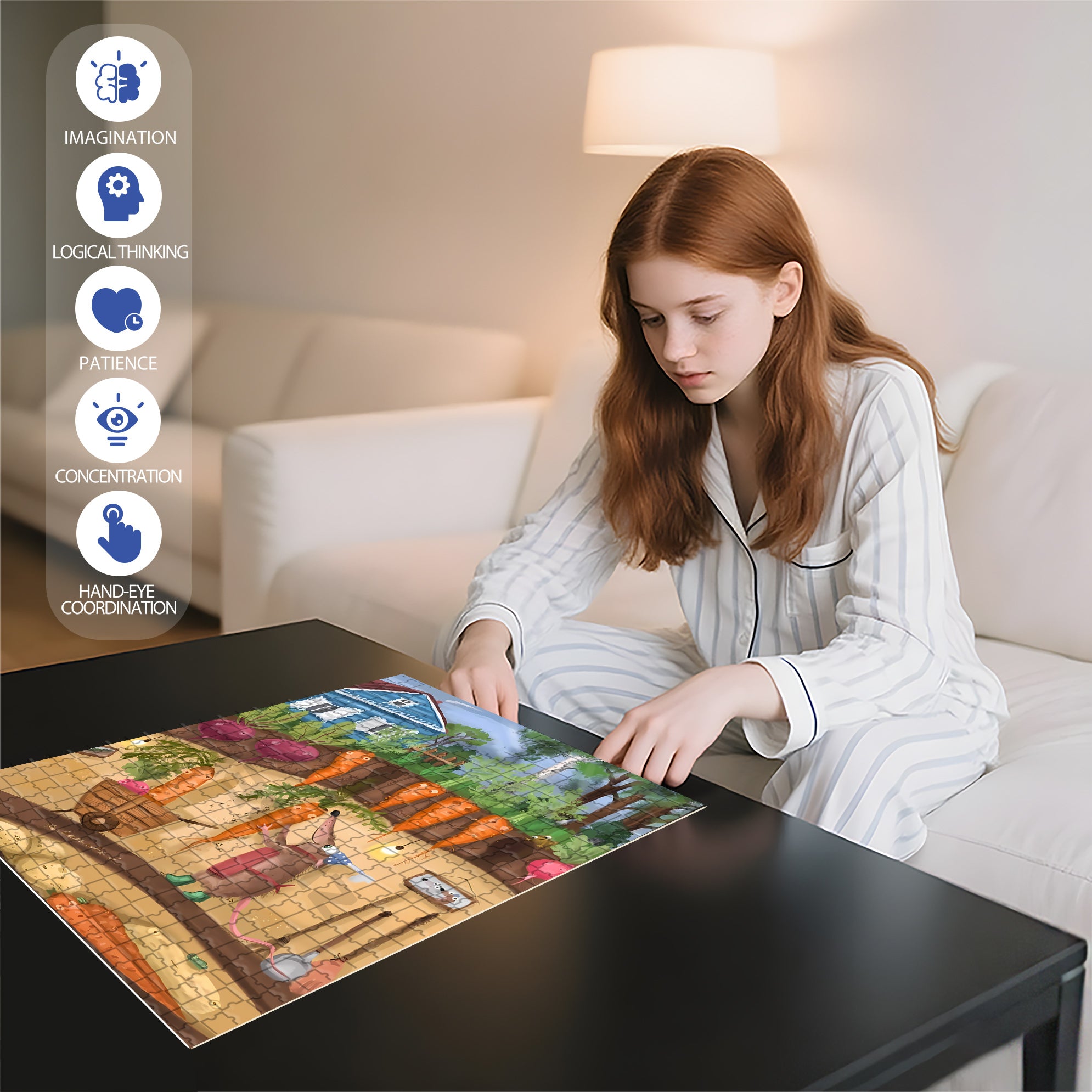 Various Radishes 500pcs/1000pcs Jigsaw Puzzle, Scratch-Resistant, Interactive Family Game & Brain-Boosting DIY Decor, Perfect for Halloween, Christmas & New Year Gifts, Family Puzzle Game