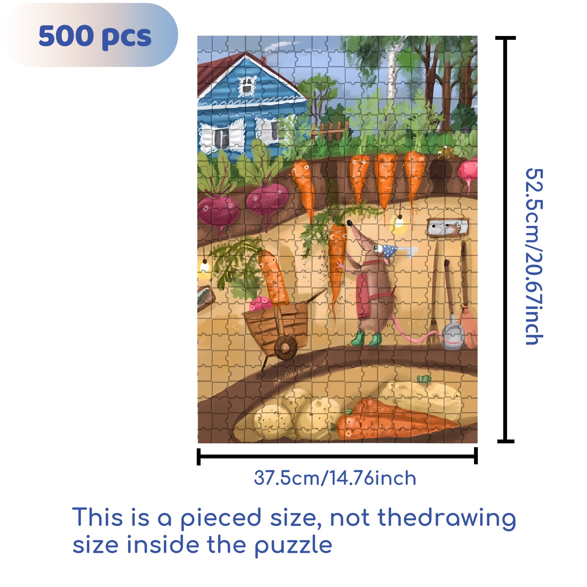 Various Radishes 500pcs/1000pcs Jigsaw Puzzle, Scratch-Resistant, Interactive Family Game & Brain-Boosting DIY Decor, Perfect for Halloween, Christmas & New Year Gifts, Family Puzzle Game
