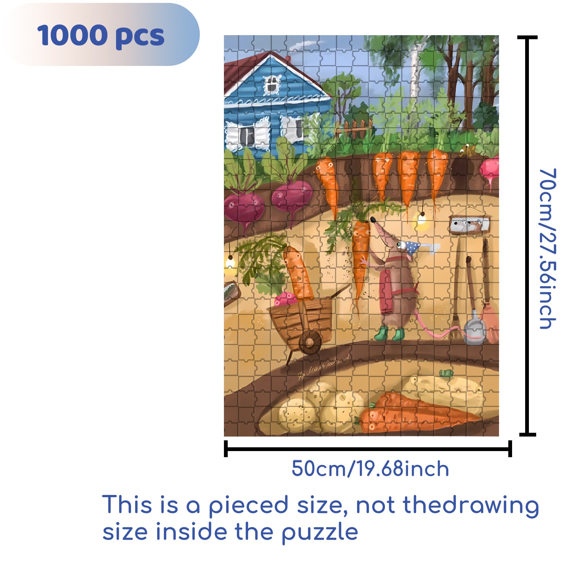 Various Radishes 500pcs/1000pcs Jigsaw Puzzle, Scratch-Resistant, Interactive Family Game & Brain-Boosting DIY Decor, Perfect for Halloween, Christmas & New Year Gifts, Family Puzzle Game