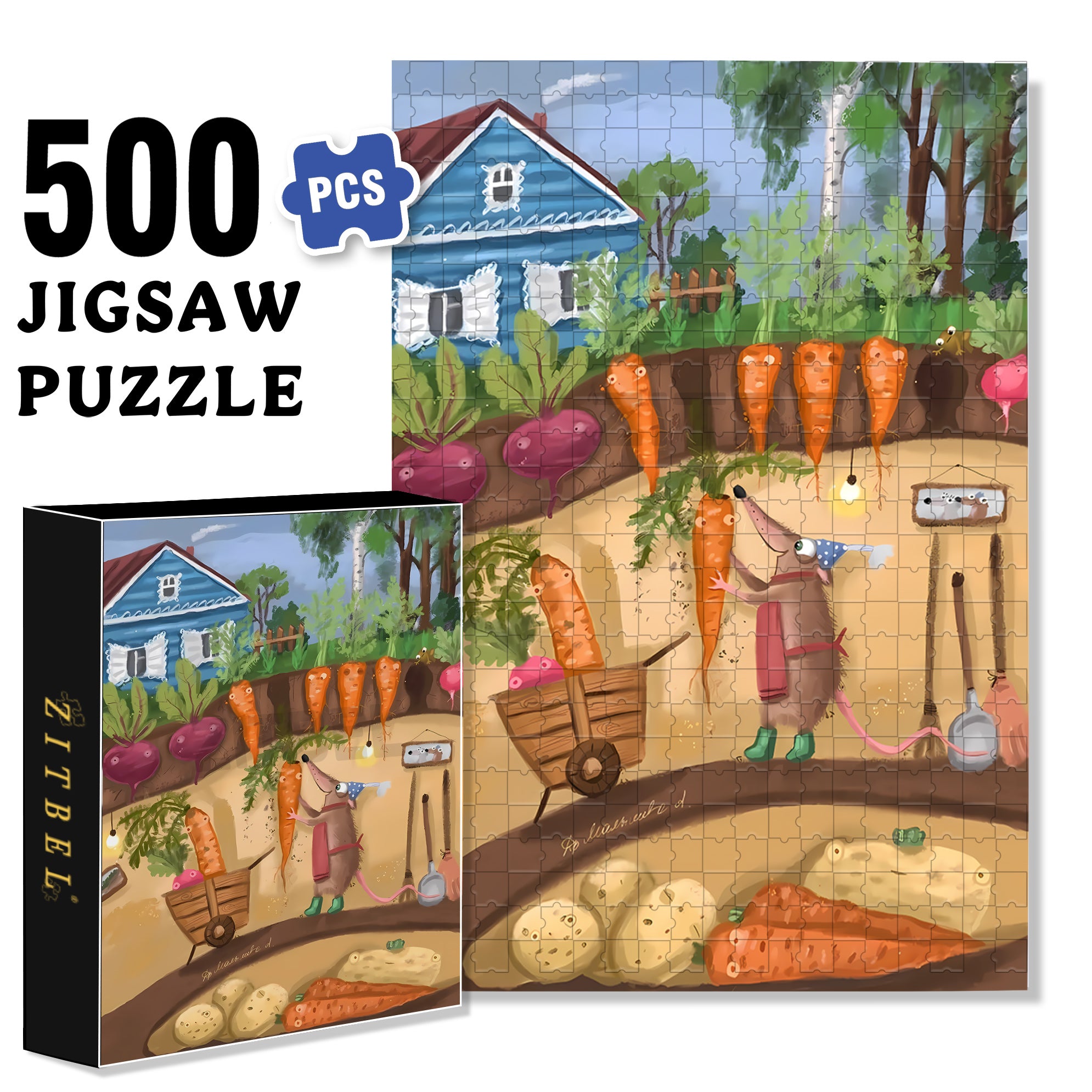 Various Radishes 500pcs/1000pcs Jigsaw Puzzle, Scratch-Resistant, Interactive Family Game & Brain-Boosting DIY Decor, Perfect for Halloween, Christmas & New Year Gifts, Family Puzzle Game