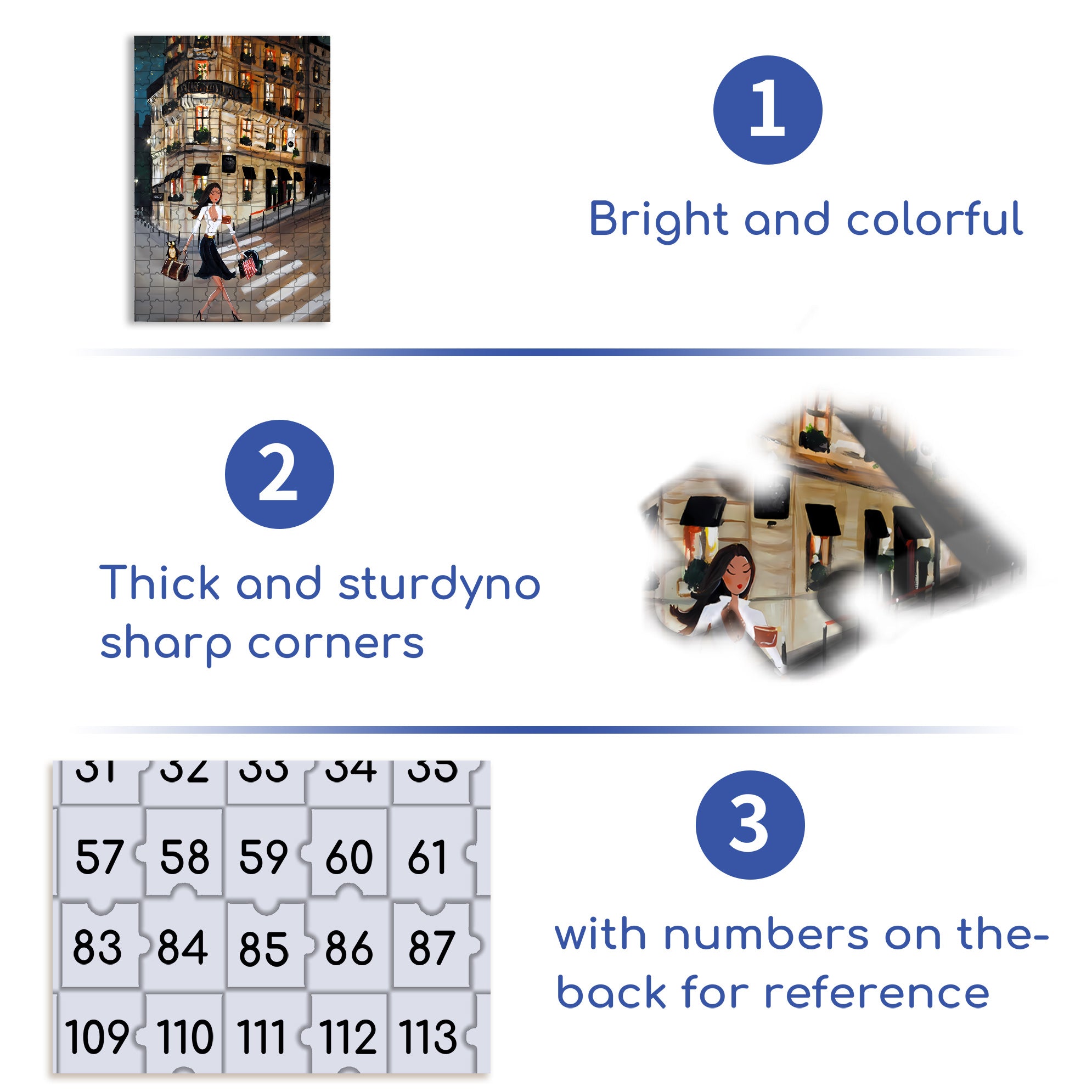 Walking Down The Street 500pcs/1000pcs Jigsaw Puzzle, Scratch-Resistant, Interactive Family Game & Brain-Boosting DIY Decor, Perfect for Halloween, Christmas & New Year Gifts, Family Puzzle Game
