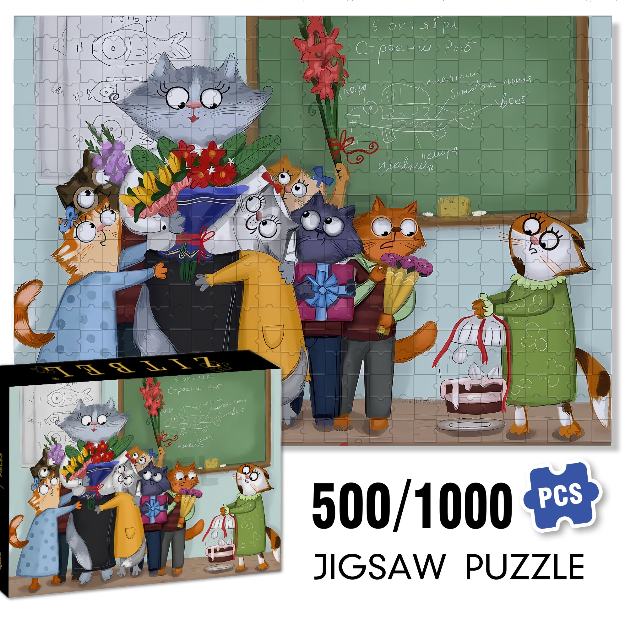 Warm Hug 500pcs/1000pcs Jigsaw Puzzle, Scratch-Resistant, Interactive Family Game & Brain-Boosting DIY Decor, Perfect for Halloween, Christmas & New Year Gifts, Family Puzzle Game