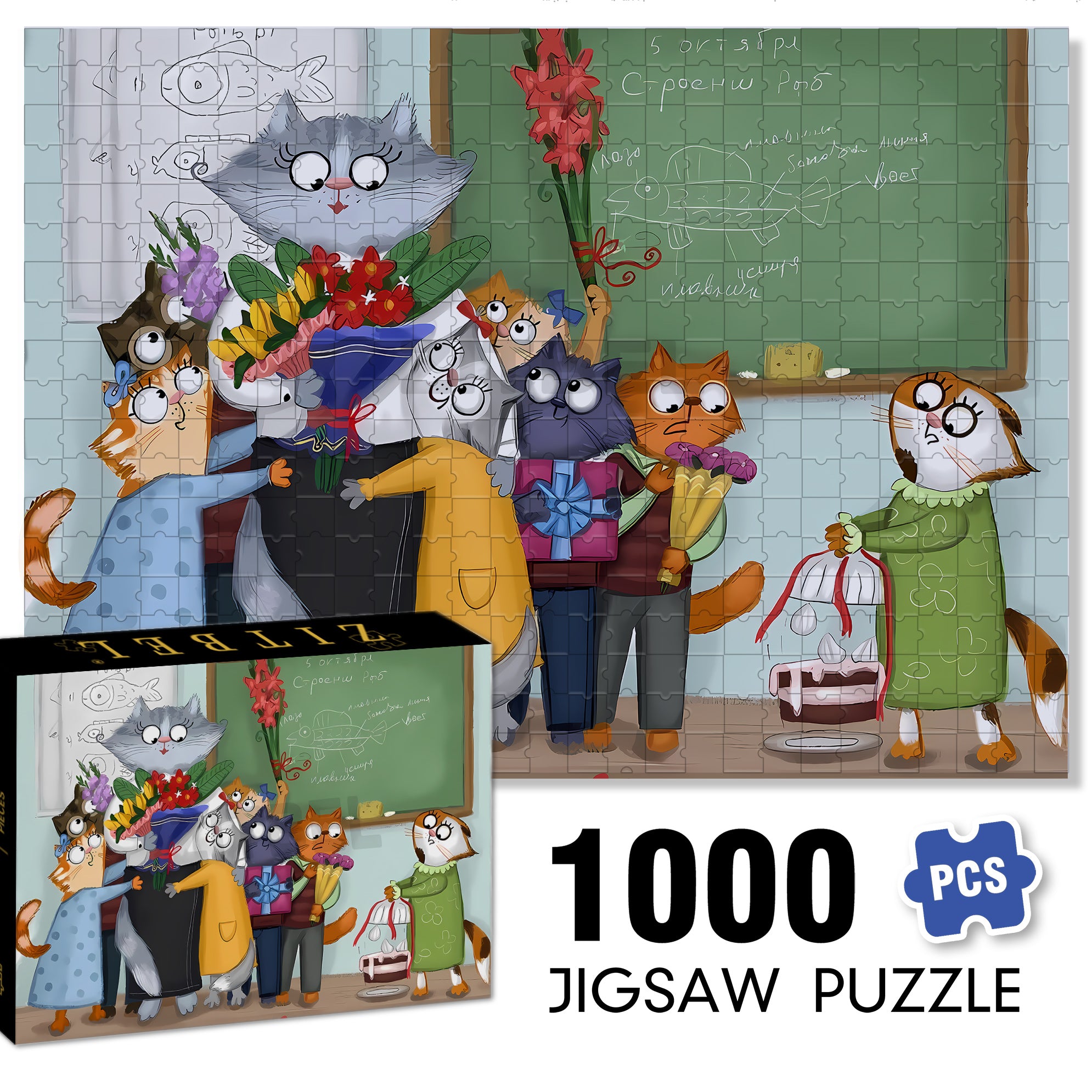 Warm Hug 500pcs/1000pcs Jigsaw Puzzle, Scratch-Resistant, Interactive Family Game & Brain-Boosting DIY Decor, Perfect for Halloween, Christmas & New Year Gifts, Family Puzzle Game