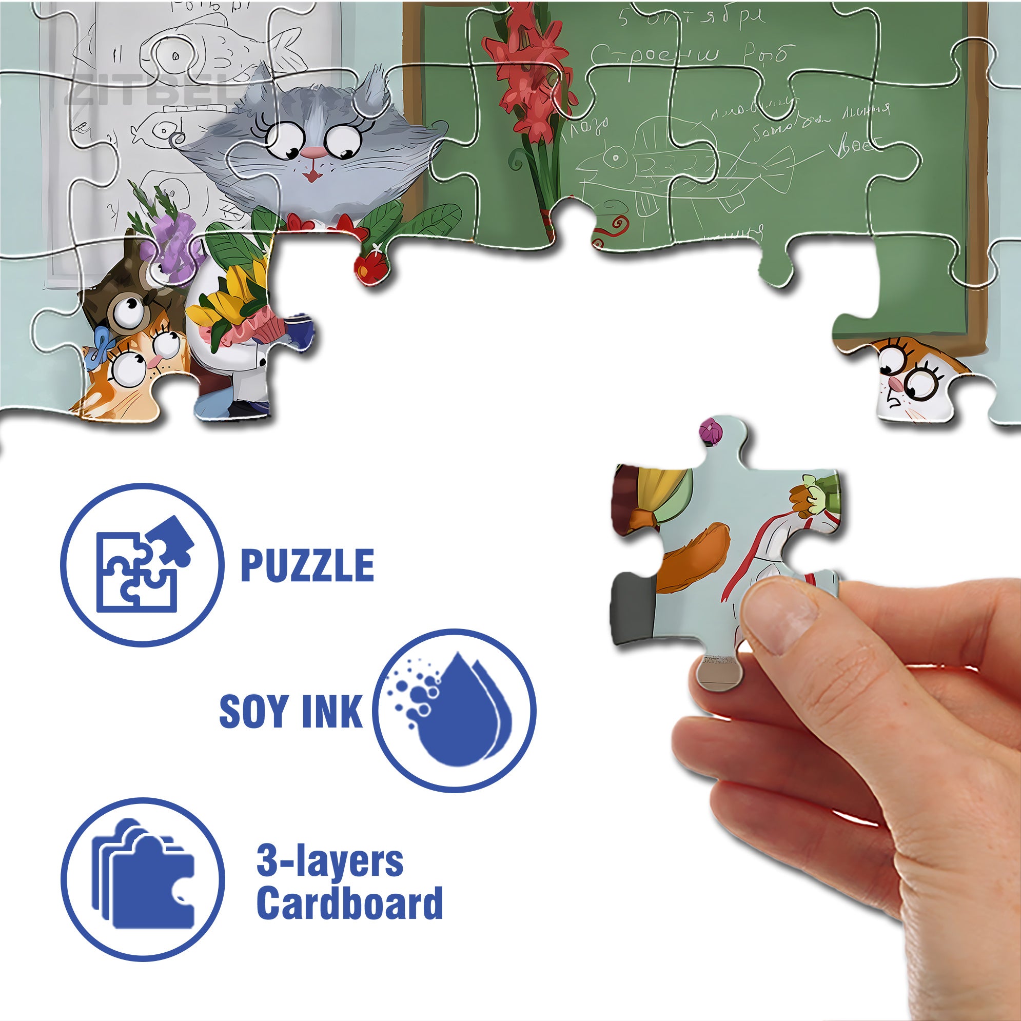 Warm Hug 500pcs/1000pcs Jigsaw Puzzle, Scratch-Resistant, Interactive Family Game & Brain-Boosting DIY Decor, Perfect for Halloween, Christmas & New Year Gifts, Family Puzzle Game