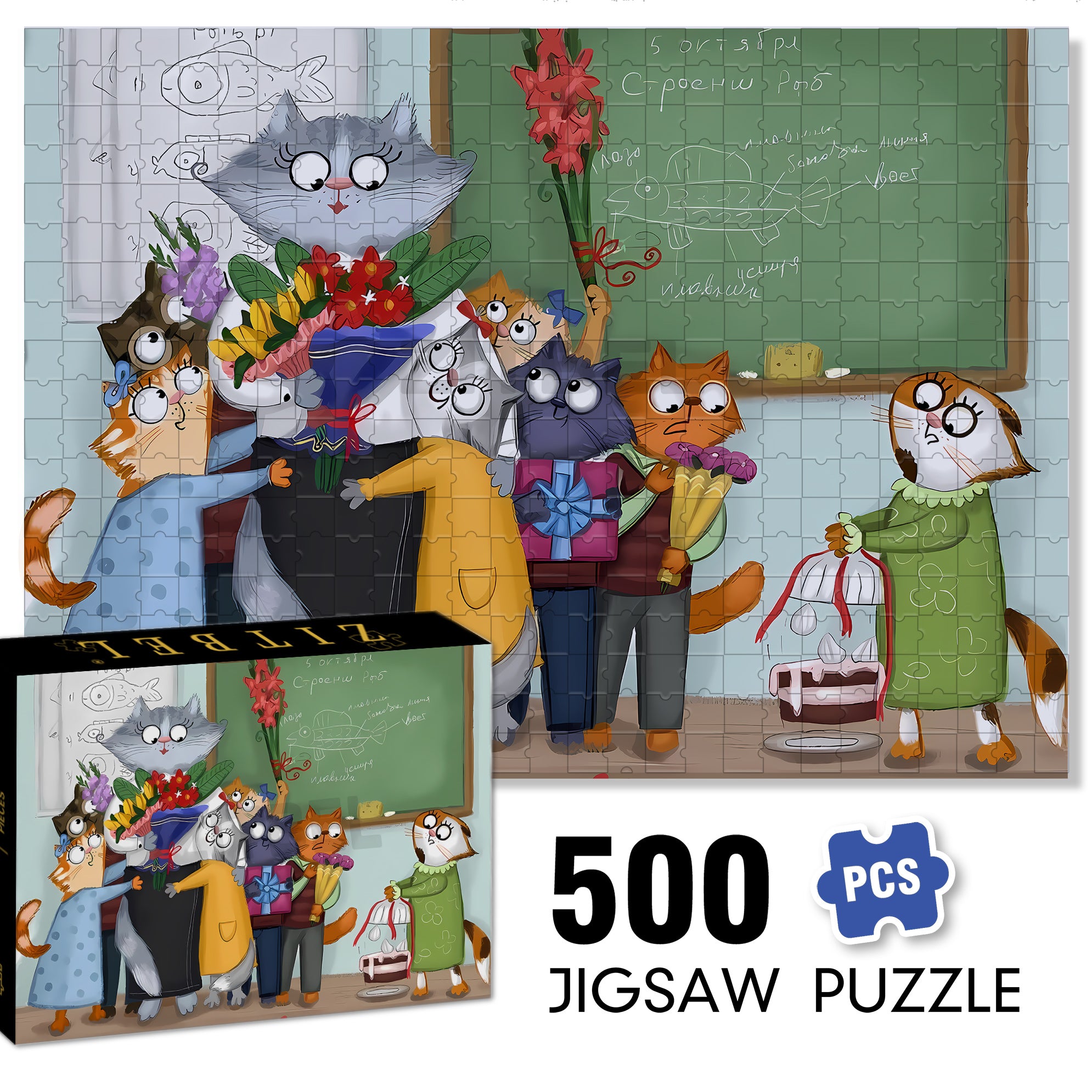 Warm Hug 500pcs/1000pcs Jigsaw Puzzle, Scratch-Resistant, Interactive Family Game & Brain-Boosting DIY Decor, Perfect for Halloween, Christmas & New Year Gifts, Family Puzzle Game