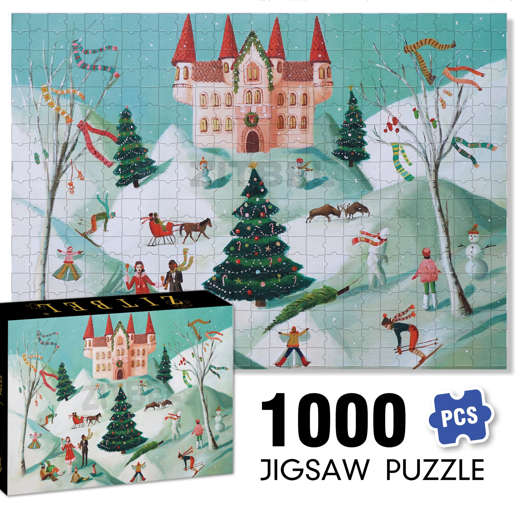 Winter Palace 500pcs/1000pcs Jigsaw Puzzle, Scratch-Resistant, Interactive Family Game & Brain-Boosting DIY Decor, Perfect for Halloween, Christmas & New Year Gifts, Family Puzzle Game