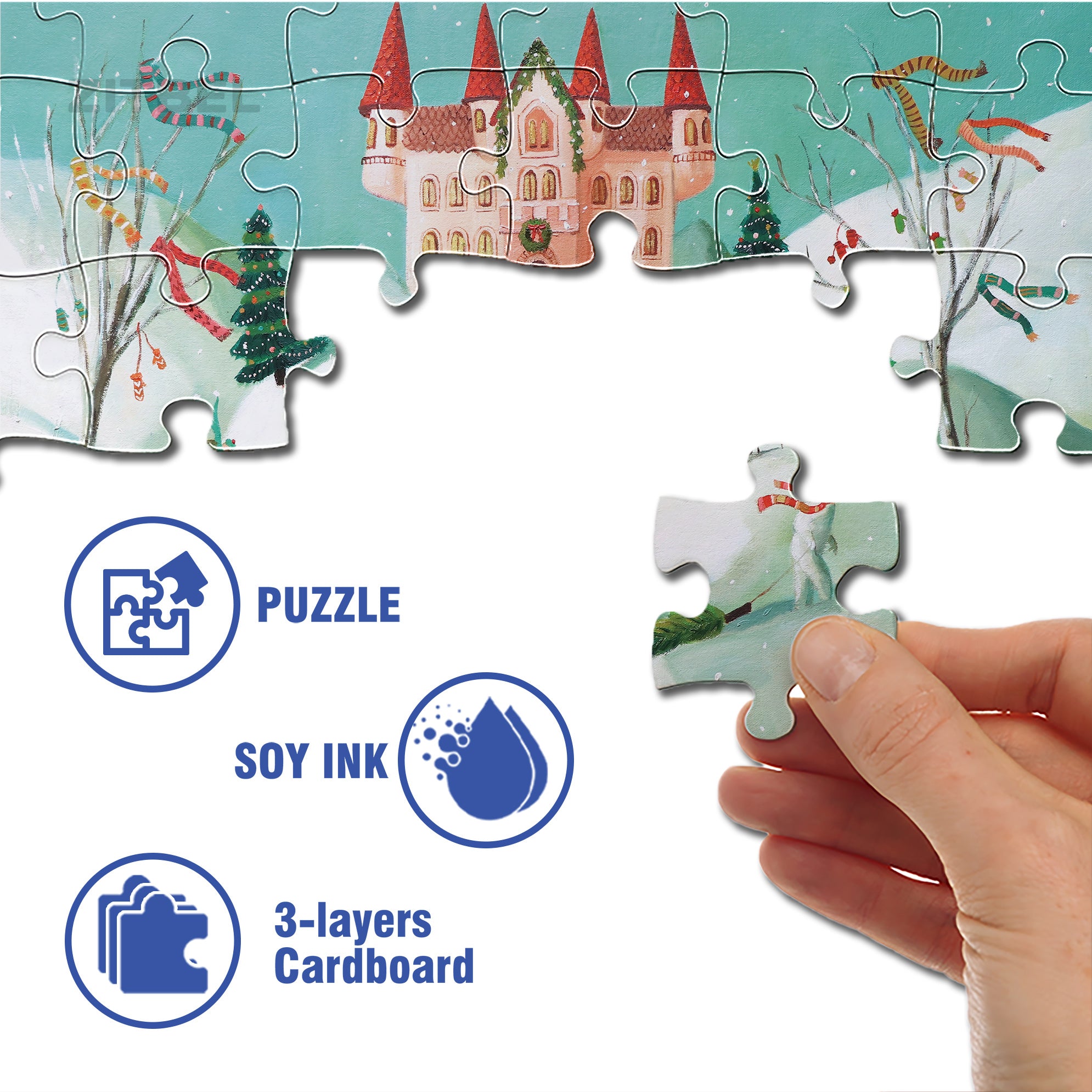 Winter Palace 500pcs/1000pcs Jigsaw Puzzle, Scratch-Resistant, Interactive Family Game & Brain-Boosting DIY Decor, Perfect for Halloween, Christmas & New Year Gifts, Family Puzzle Game