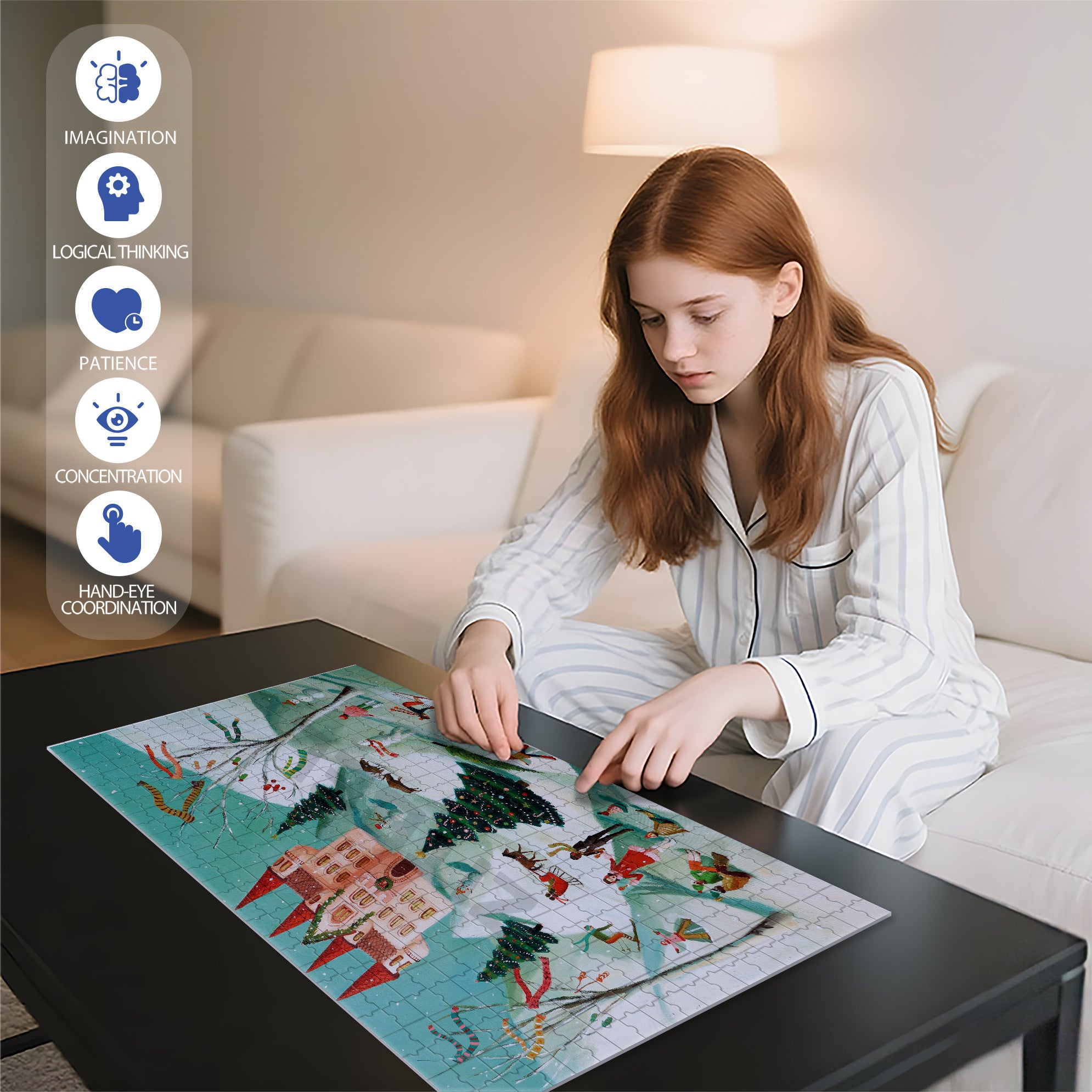 Winter Palace 500pcs/1000pcs Jigsaw Puzzle, Scratch-Resistant, Interactive Family Game & Brain-Boosting DIY Decor, Perfect for Halloween, Christmas & New Year Gifts, Family Puzzle Game
