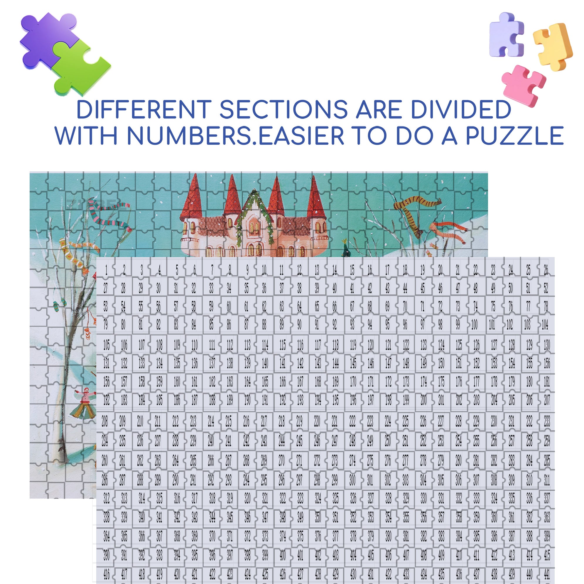 Winter Palace 500pcs/1000pcs Jigsaw Puzzle, Scratch-Resistant, Interactive Family Game & Brain-Boosting DIY Decor, Perfect for Halloween, Christmas & New Year Gifts, Family Puzzle Game