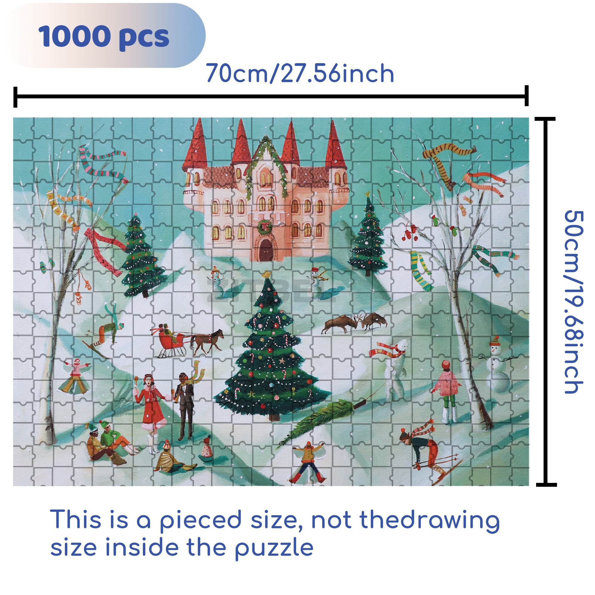 Winter Palace 500pcs/1000pcs Jigsaw Puzzle, Scratch-Resistant, Interactive Family Game & Brain-Boosting DIY Decor, Perfect for Halloween, Christmas & New Year Gifts, Family Puzzle Game