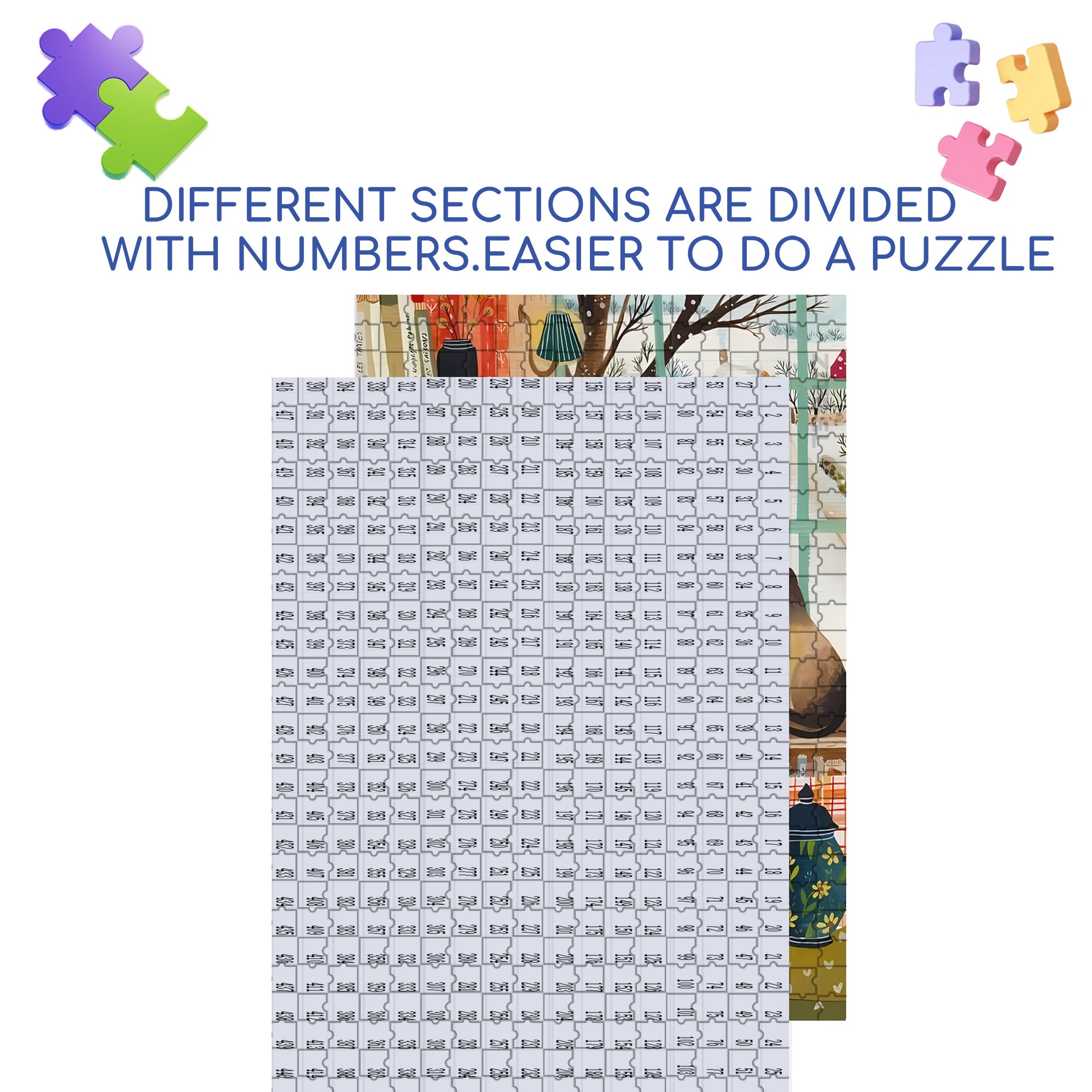 Winter Window 500pcs/1000pcs Jigsaw Puzzle, Scratch-Resistant, Interactive Family Game & Brain-Boosting DIY Decor, Perfect for Halloween, Christmas & New Year Gifts, Family Puzzle Game