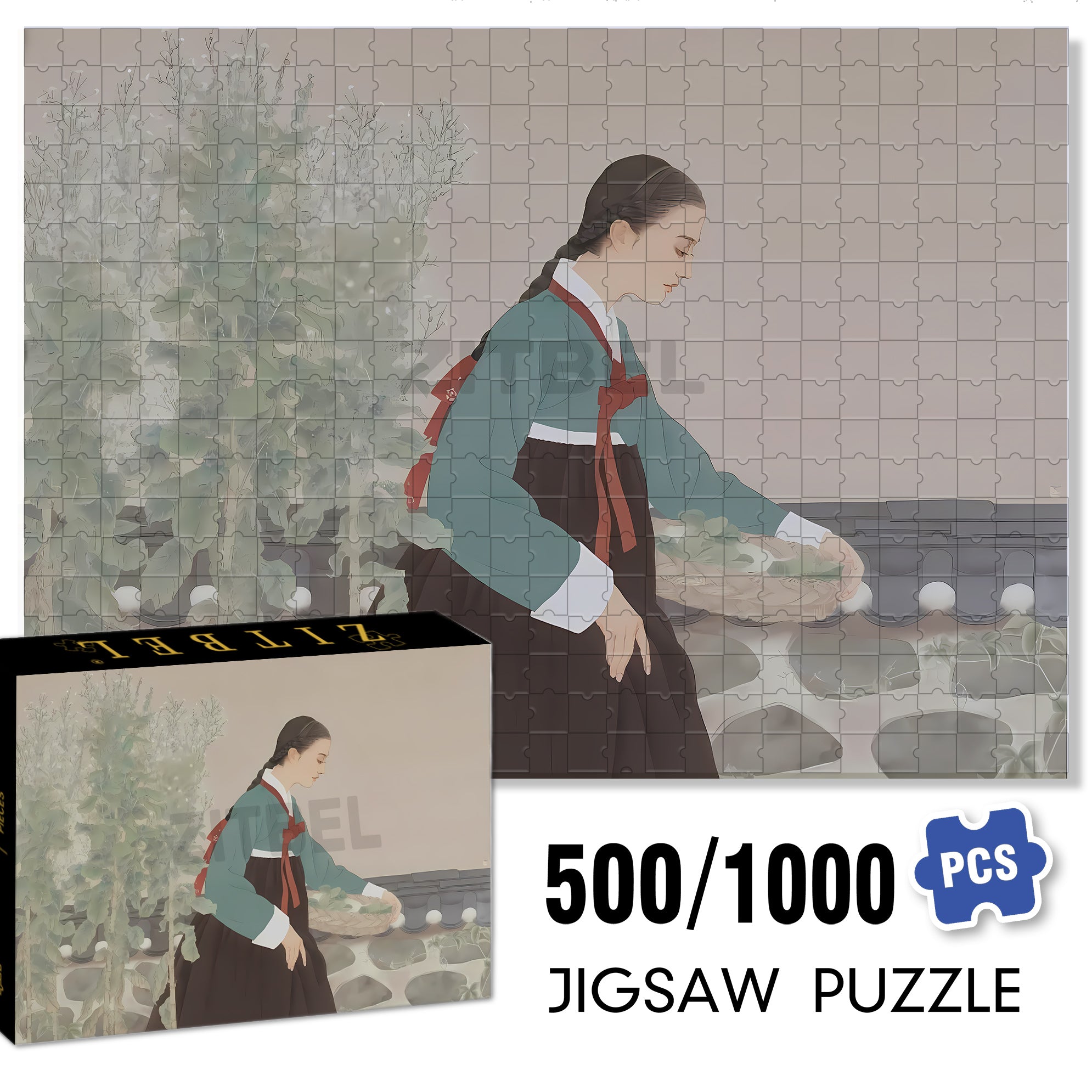 Yanbian Girl 500pcs/1000pcs Jigsaw Puzzle, Scratch-Resistant, Interactive Family Game & Brain-Boosting DIY Decor, Perfect for Halloween, Christmas & New Year Gifts, Family Puzzle Game