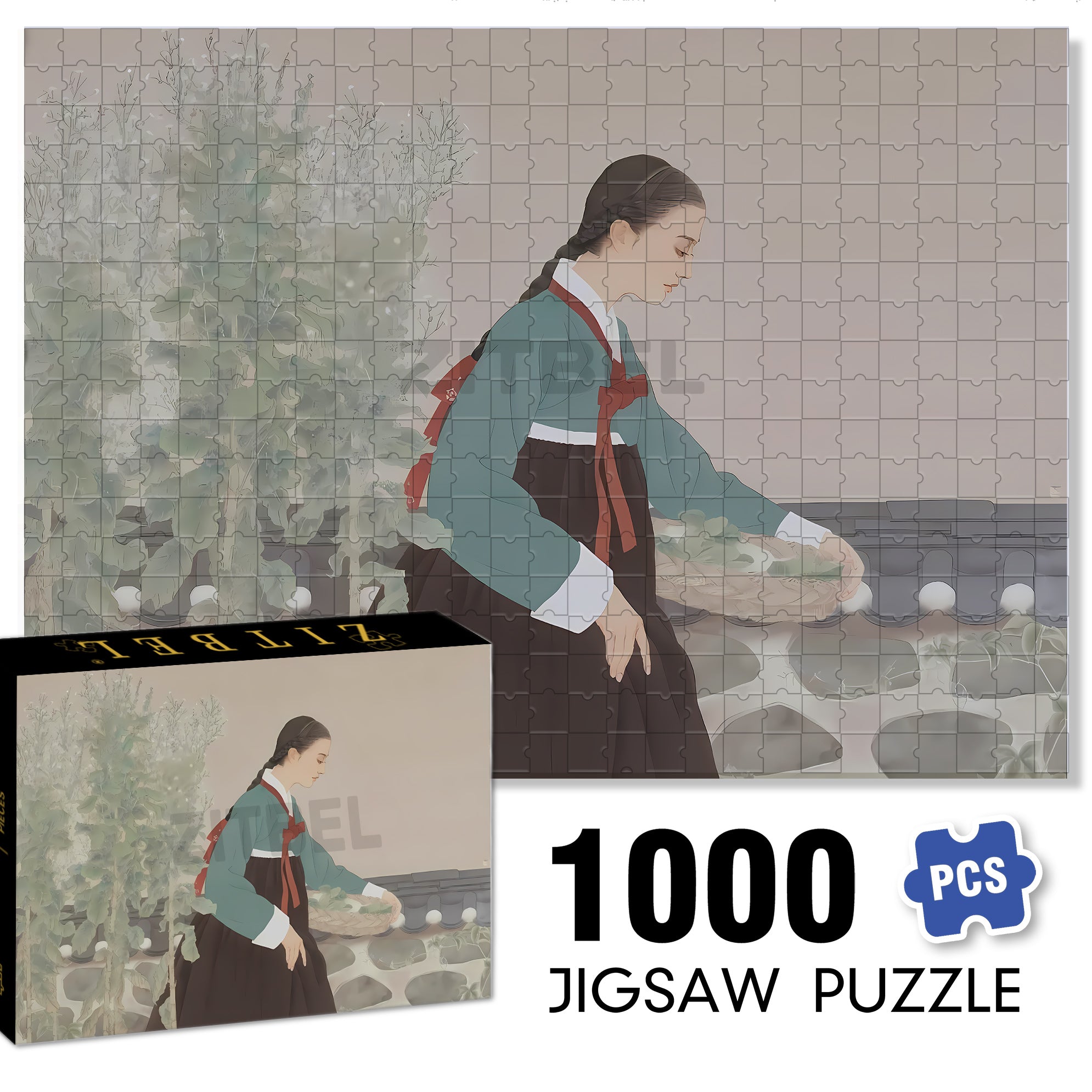 Yanbian Girl 500pcs/1000pcs Jigsaw Puzzle, Scratch-Resistant, Interactive Family Game & Brain-Boosting DIY Decor, Perfect for Halloween, Christmas & New Year Gifts, Family Puzzle Game