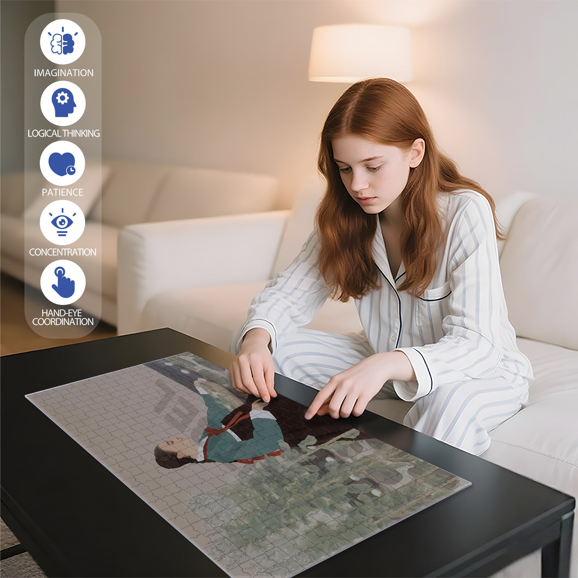 Yanbian Girl 500pcs/1000pcs Jigsaw Puzzle, Scratch-Resistant, Interactive Family Game & Brain-Boosting DIY Decor, Perfect for Halloween, Christmas & New Year Gifts, Family Puzzle Game