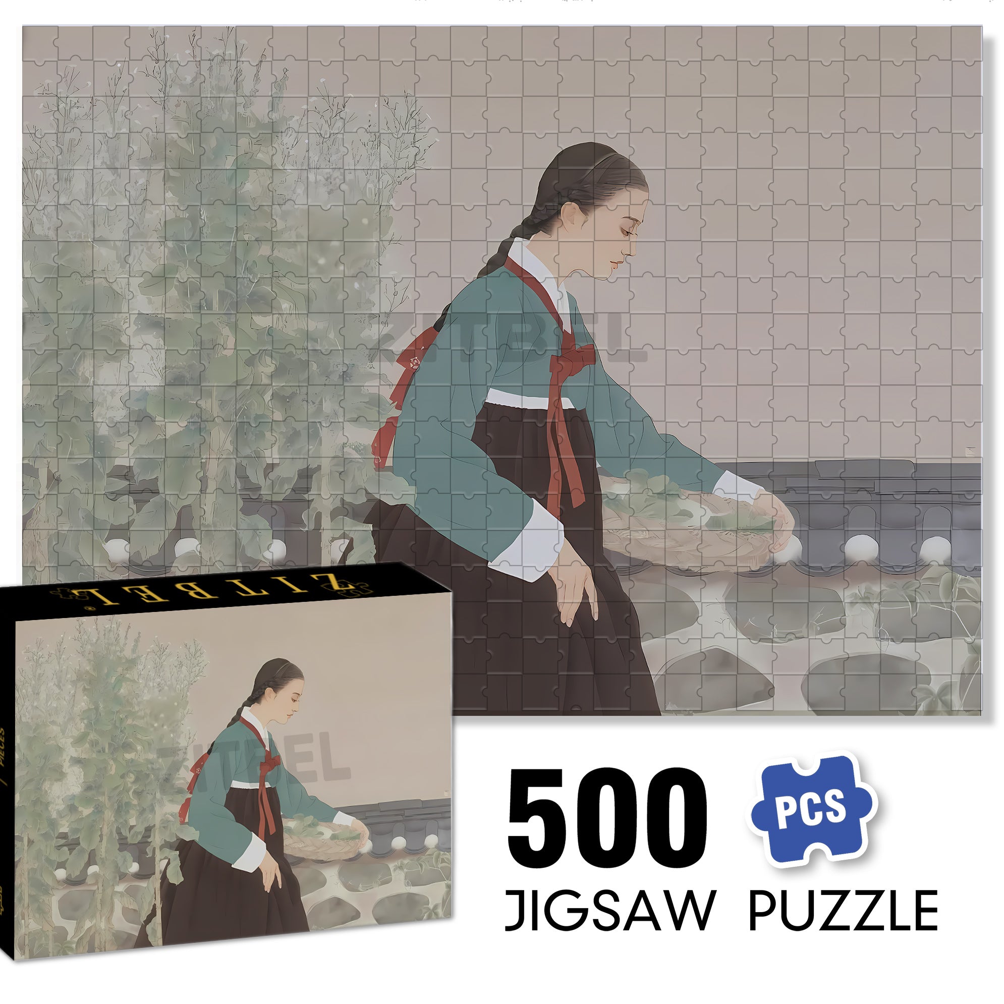 Yanbian Girl 500pcs/1000pcs Jigsaw Puzzle, Scratch-Resistant, Interactive Family Game & Brain-Boosting DIY Decor, Perfect for Halloween, Christmas & New Year Gifts, Family Puzzle Game