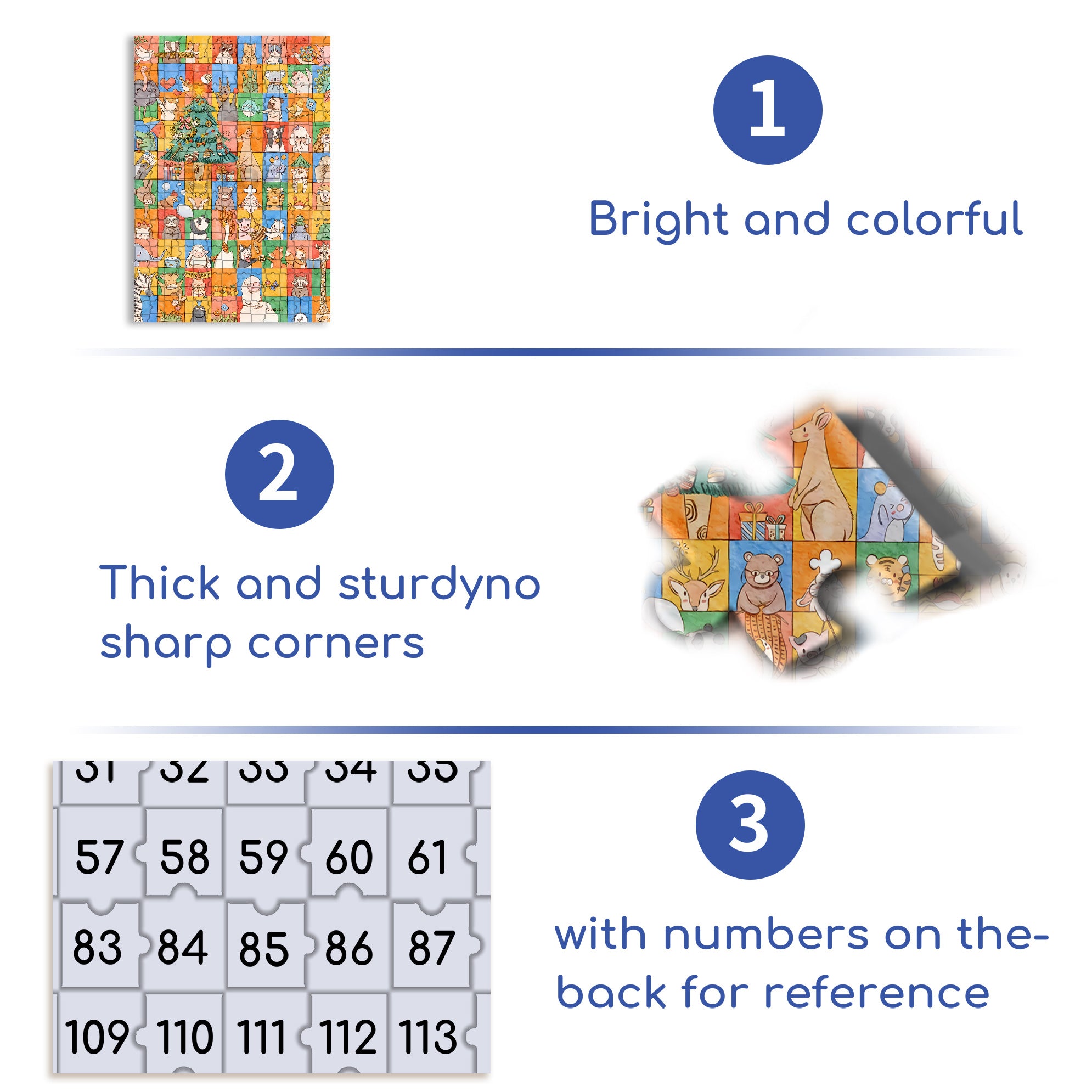 Animal Grid 500pcs/1000pcs Jigsaw Puzzle, Scratch-Resistant, Interactive Family Game & Brain-Boosting DIY Decor, Perfect for Halloween, Christmas & New Year Gifts, Family Puzzle Game