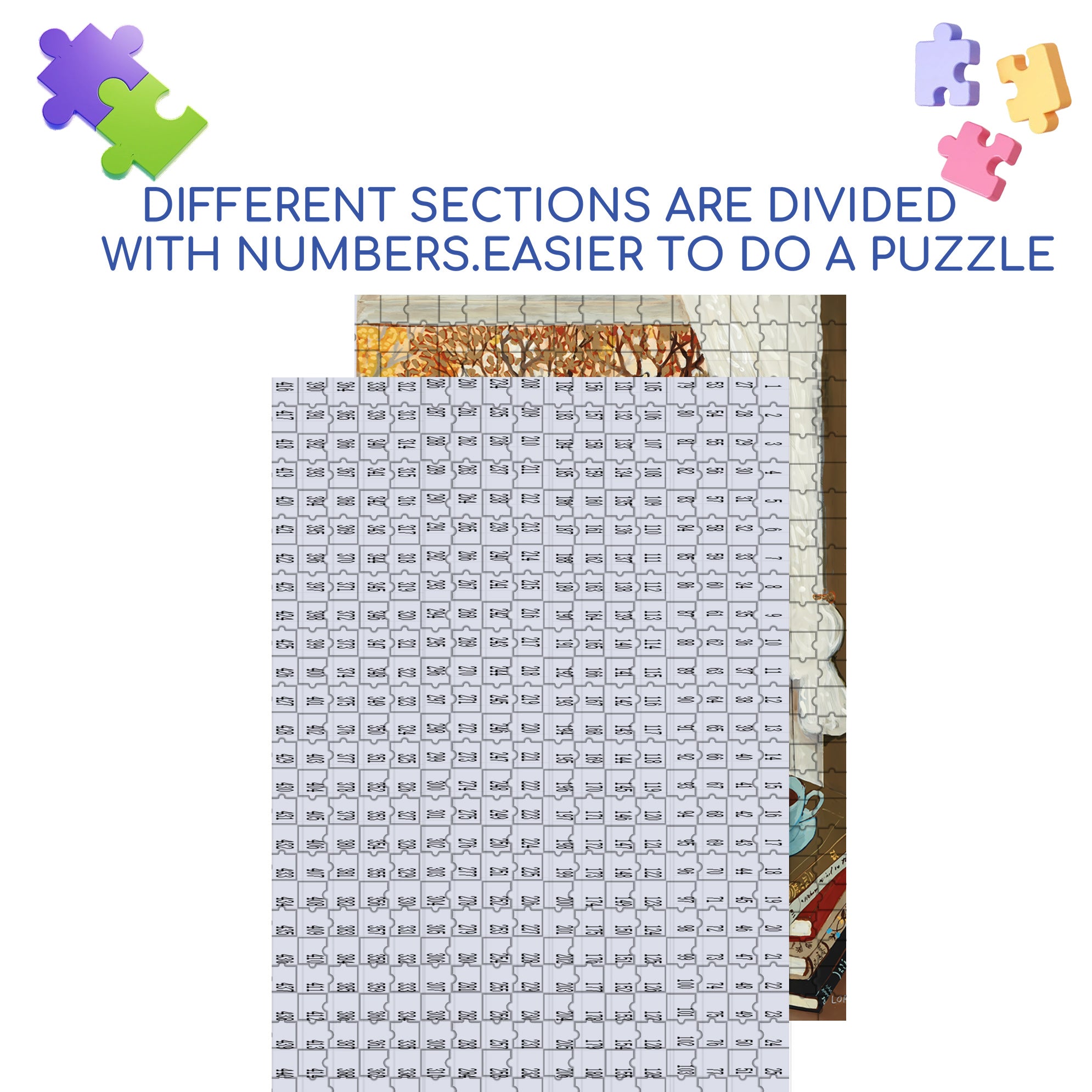 Autumn's Window 500pcs/1000pcs Jigsaw Puzzle, Scratch-Resistant, Interactive Family Game & Brain-Boosting DIY Decor, Perfect for Halloween, Christmas & New Year Gifts, Family Puzzle Game
