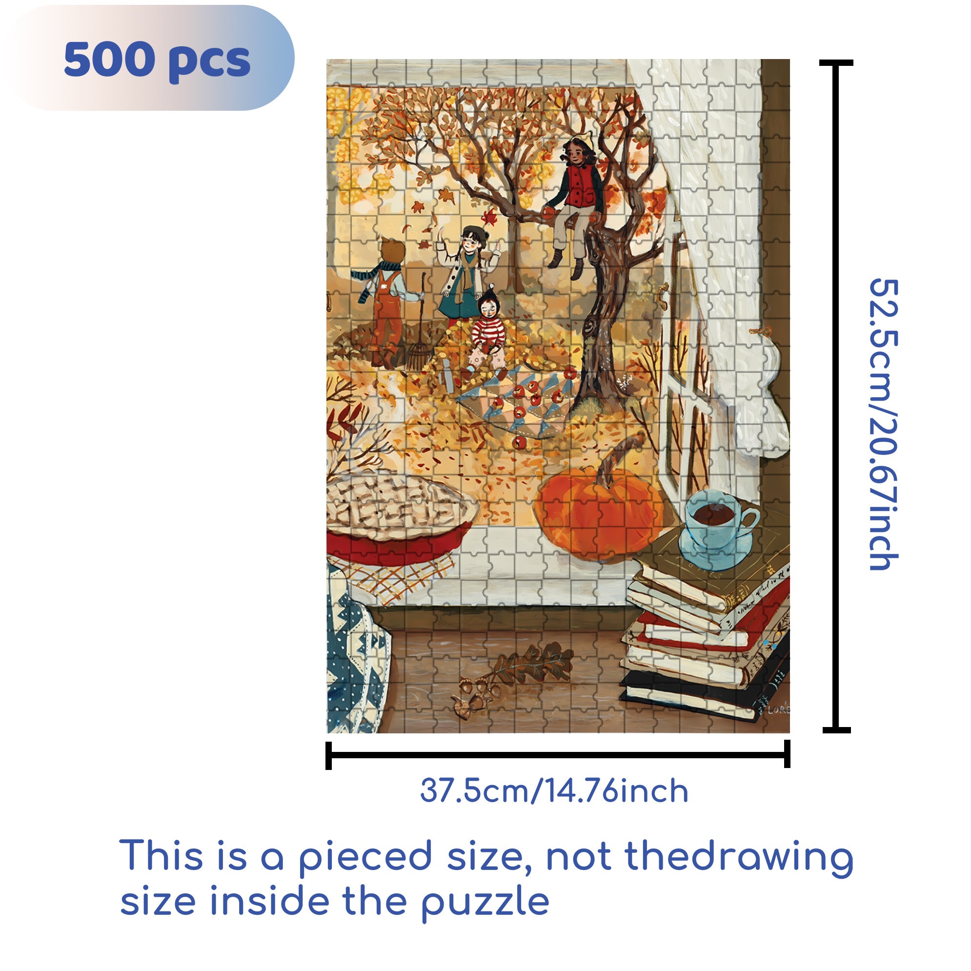 Autumn's Window 500pcs/1000pcs Jigsaw Puzzle, Scratch-Resistant, Interactive Family Game & Brain-Boosting DIY Decor, Perfect for Halloween, Christmas & New Year Gifts, Family Puzzle Game