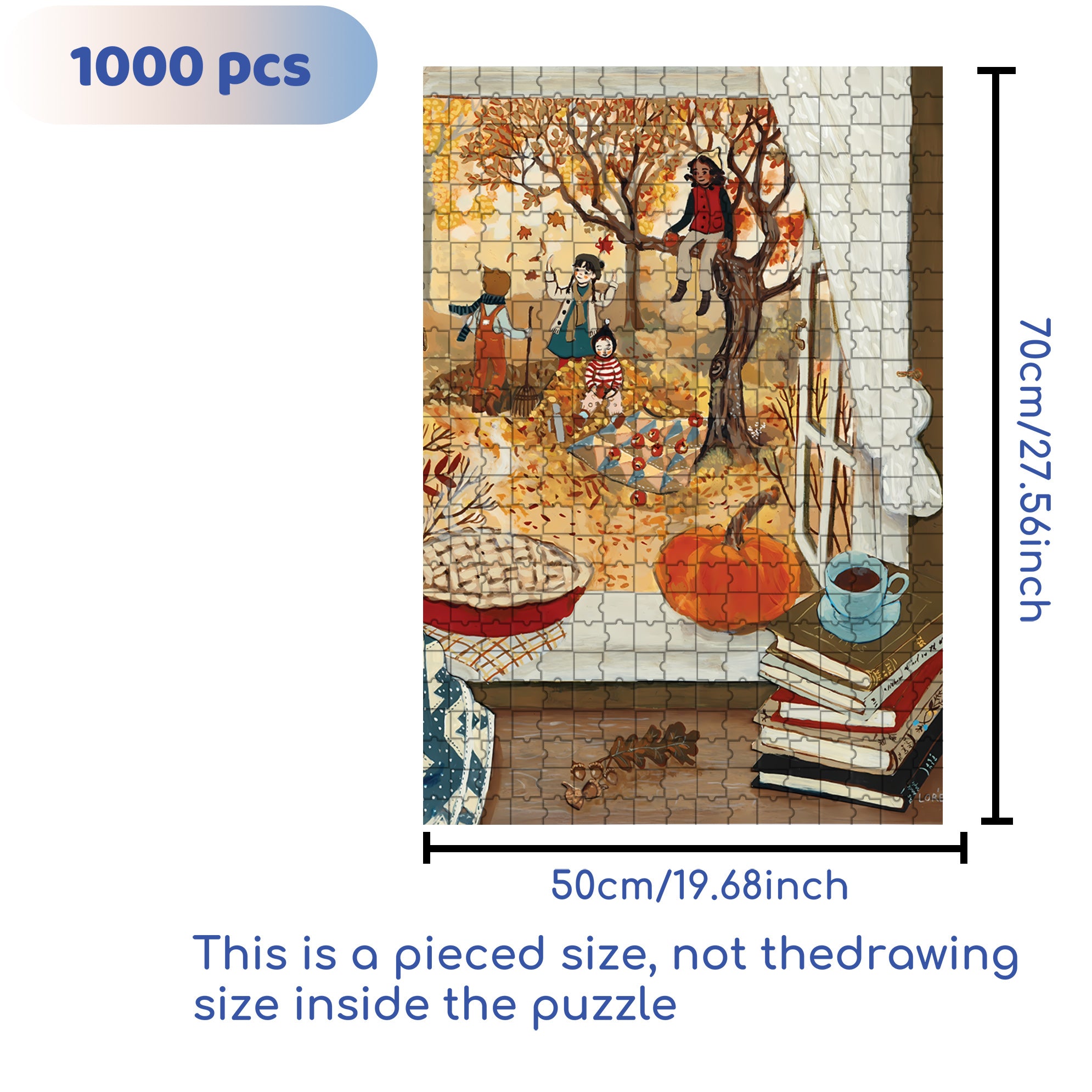 Autumn's Window 500pcs/1000pcs Jigsaw Puzzle, Scratch-Resistant, Interactive Family Game & Brain-Boosting DIY Decor, Perfect for Halloween, Christmas & New Year Gifts, Family Puzzle Game