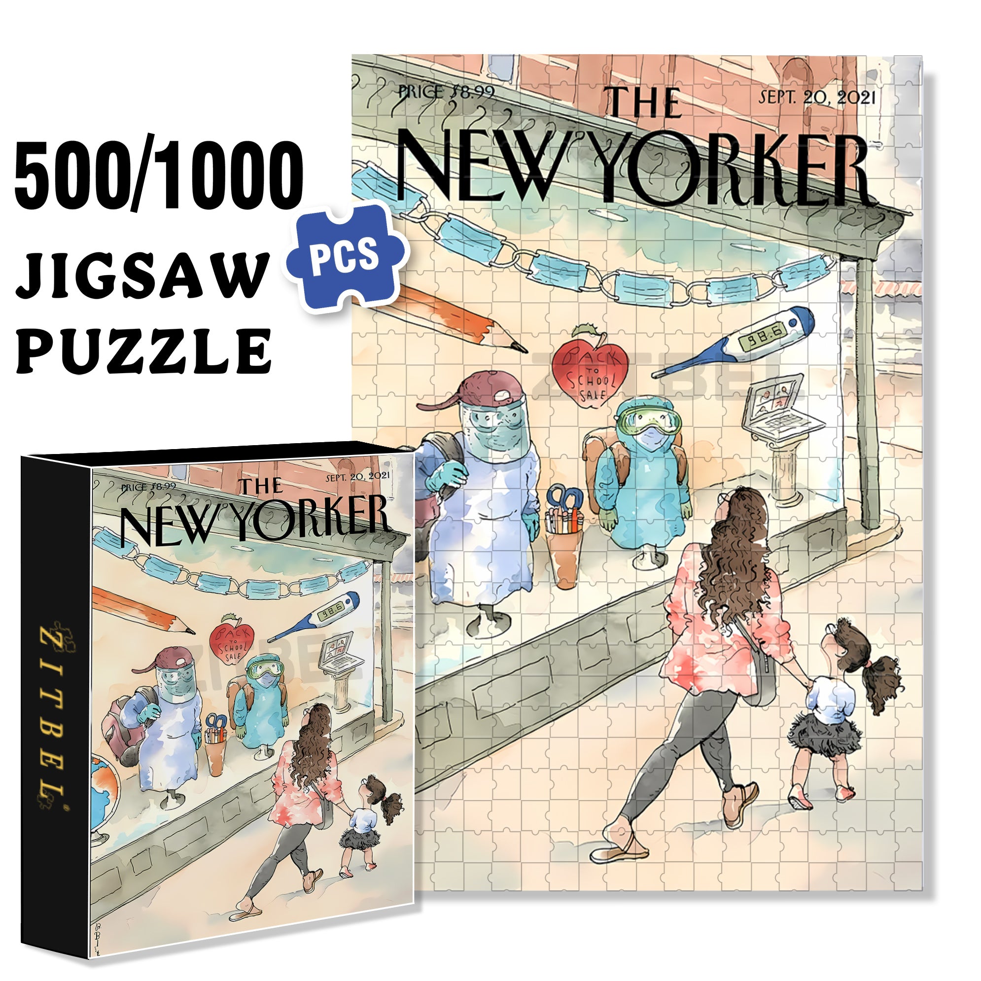 Back To  School Sale 500pcs/1000pcs Jigsaw Puzzle, Scratch-Resistant, Interactive Family Game & Brain-Boosting DIY Decor, Perfect for Halloween, Christmas & New Year Gifts, Family Puzzle Game