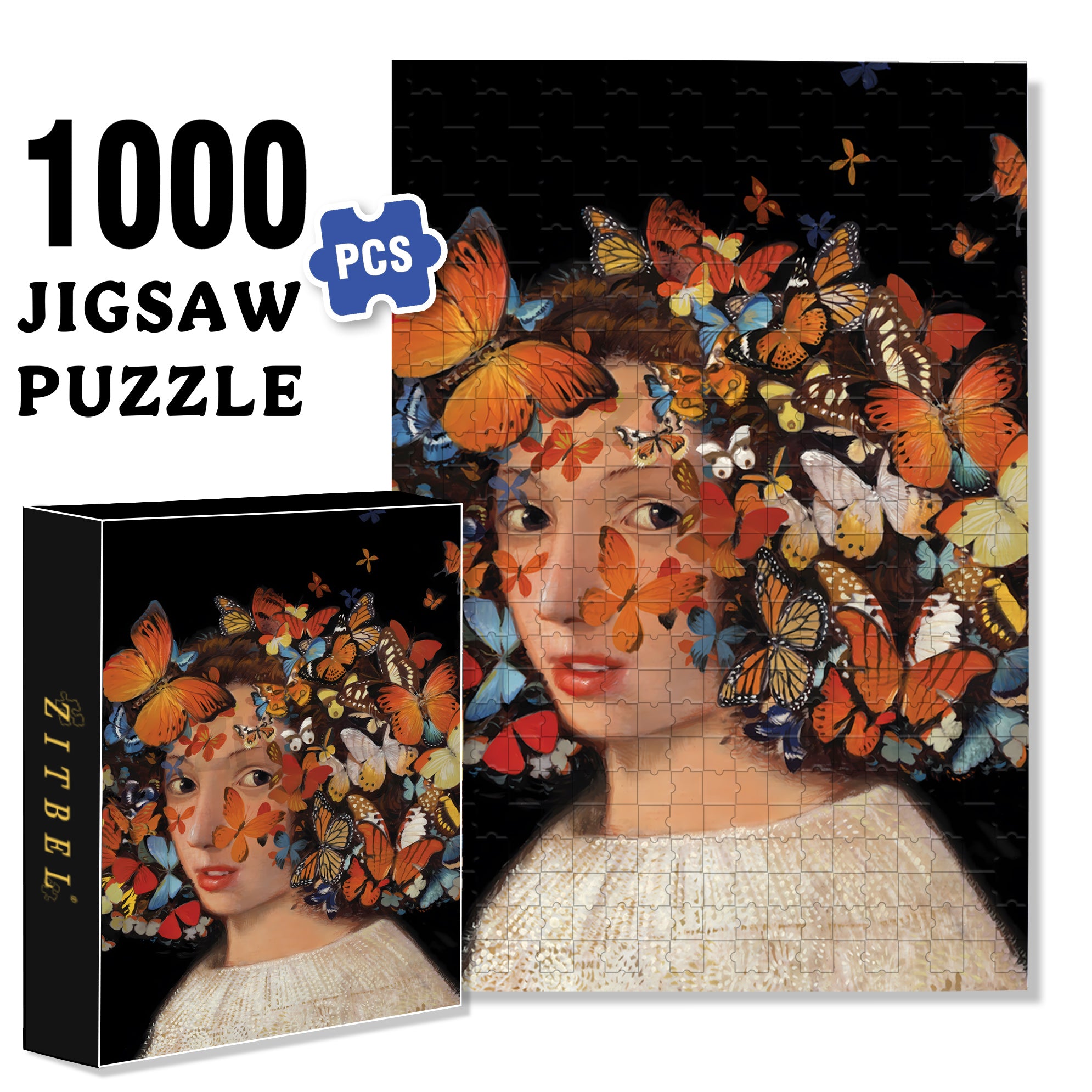 Bella 500pcs/1000pcs Jigsaw Puzzle, Scratch-Resistant, Interactive Family Game & Brain-Boosting DIY Decor, Perfect for Halloween, Christmas & New Year Gifts, Family Puzzle Game