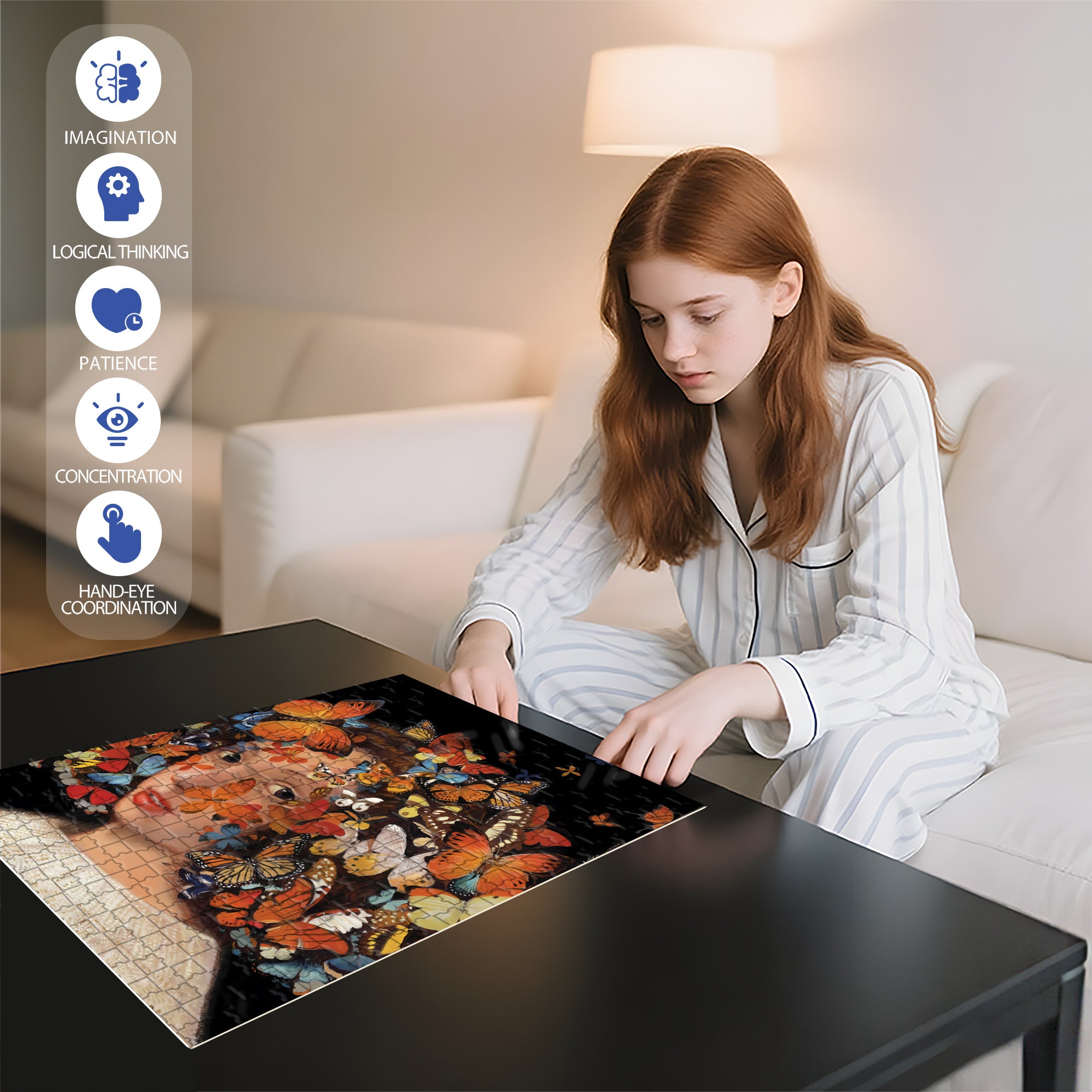 Bella 500pcs/1000pcs Jigsaw Puzzle, Scratch-Resistant, Interactive Family Game & Brain-Boosting DIY Decor, Perfect for Halloween, Christmas & New Year Gifts, Family Puzzle Game