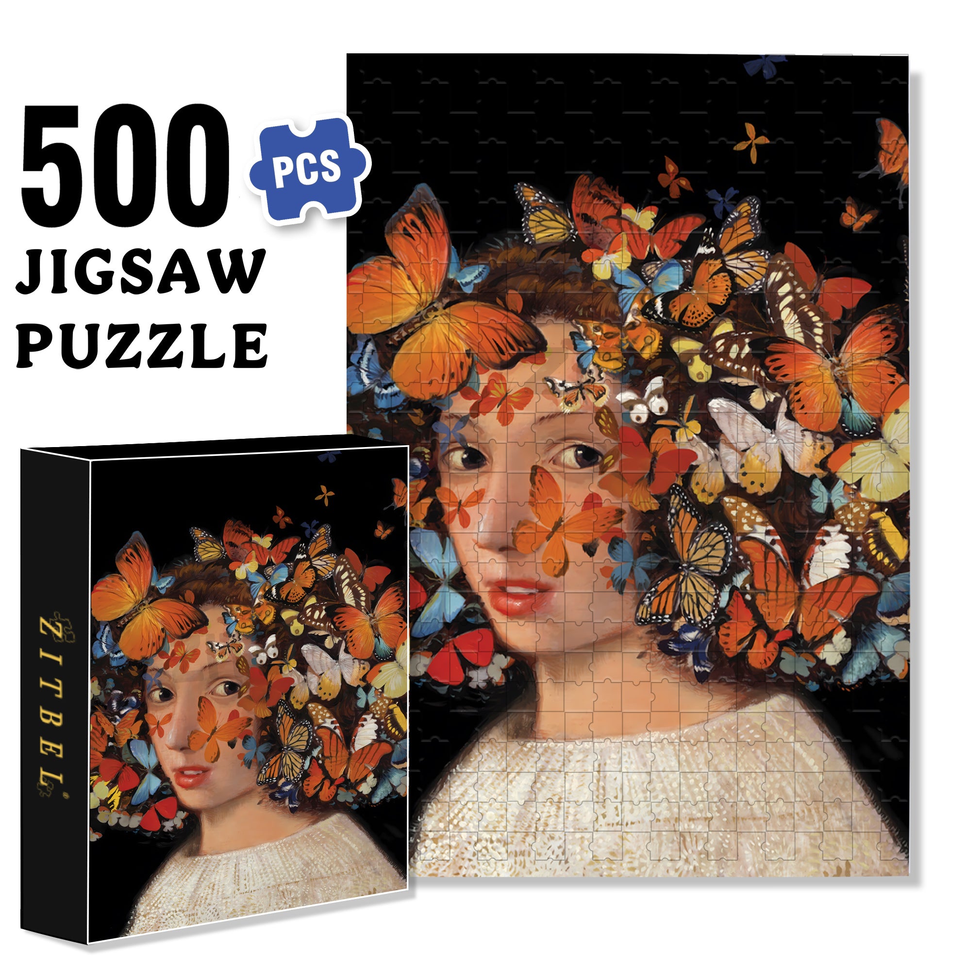 Bella 500pcs/1000pcs Jigsaw Puzzle, Scratch-Resistant, Interactive Family Game & Brain-Boosting DIY Decor, Perfect for Halloween, Christmas & New Year Gifts, Family Puzzle Game