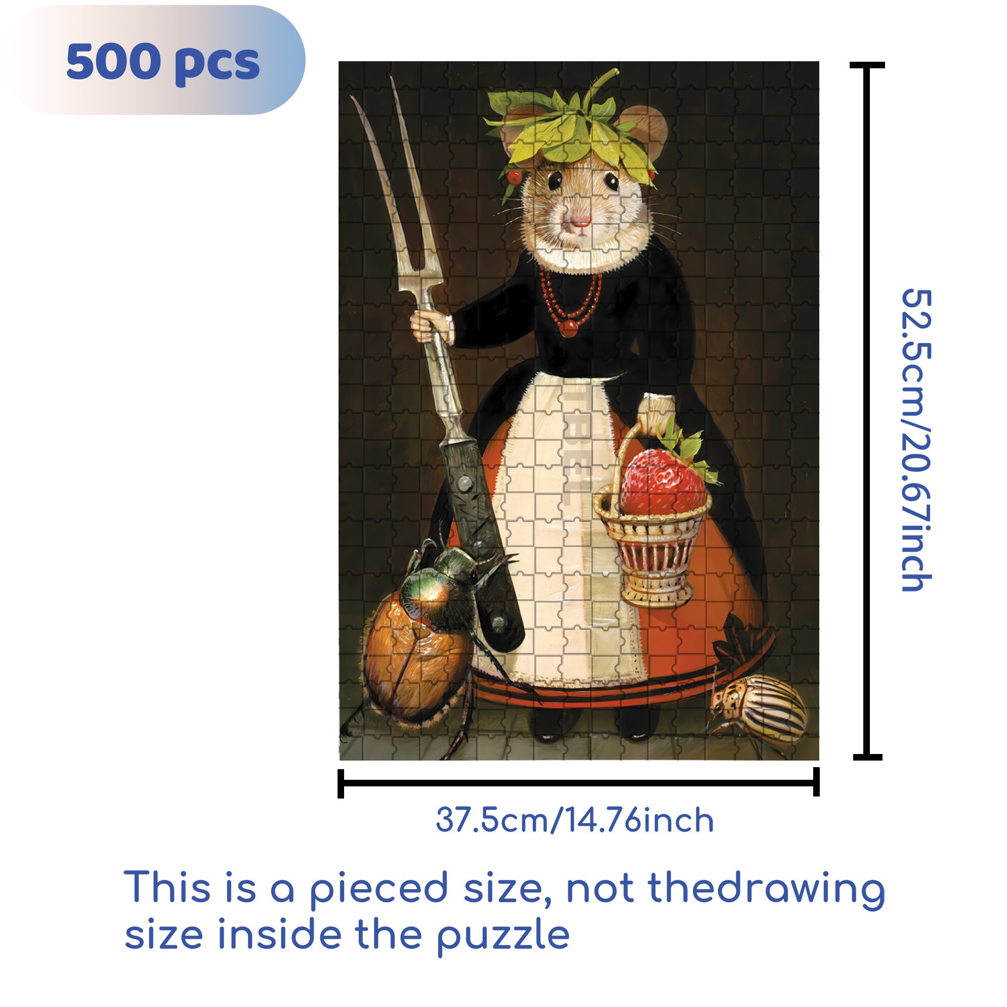 Berry Mary 500pcs/1000pcs Jigsaw Puzzle, Scratch-Resistant, Interactive Family Game & Brain-Boosting DIY Decor, Perfect for Halloween, Christmas & New Year Gifts, Family Puzzle Game