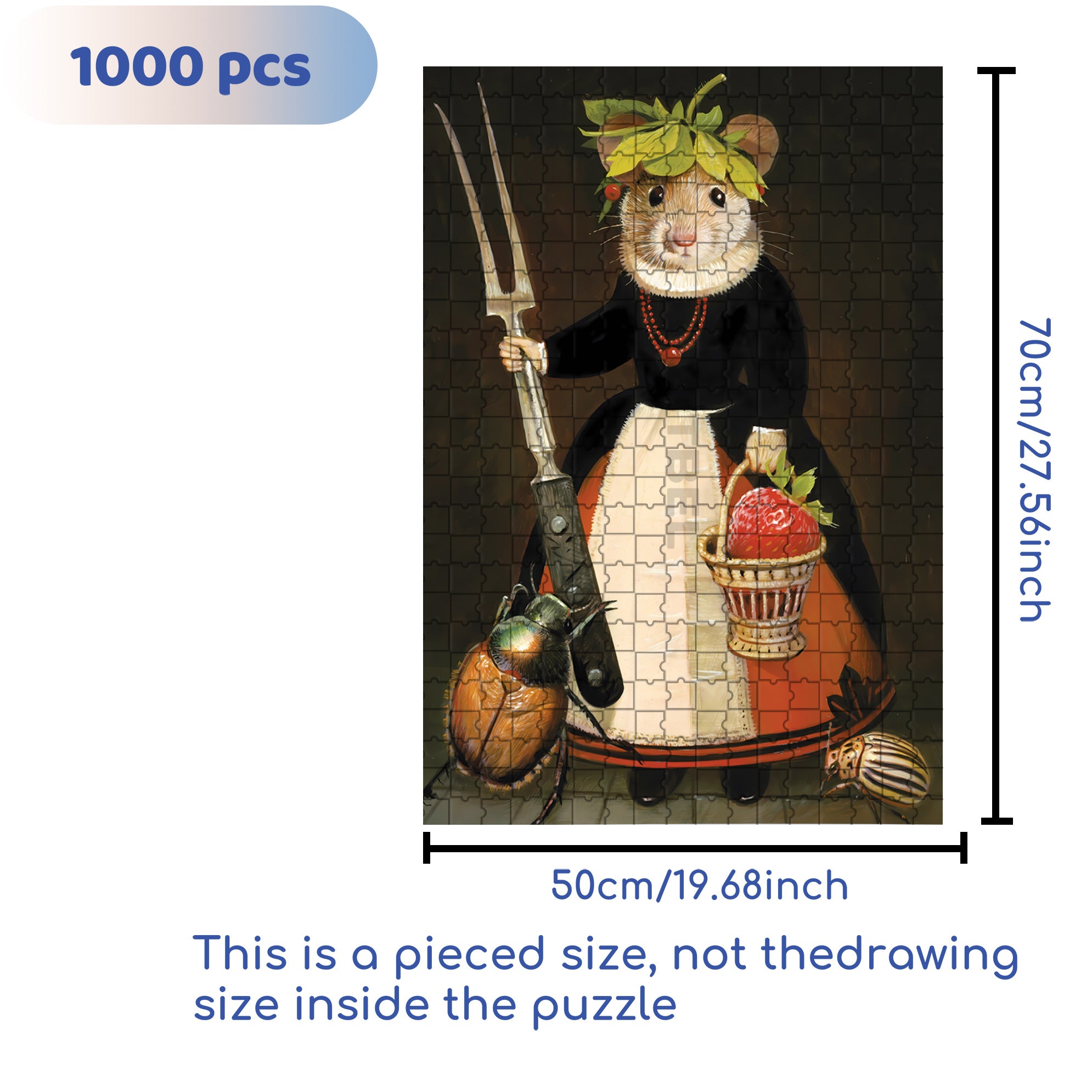 Berry Mary 500pcs/1000pcs Jigsaw Puzzle, Scratch-Resistant, Interactive Family Game & Brain-Boosting DIY Decor, Perfect for Halloween, Christmas & New Year Gifts, Family Puzzle Game