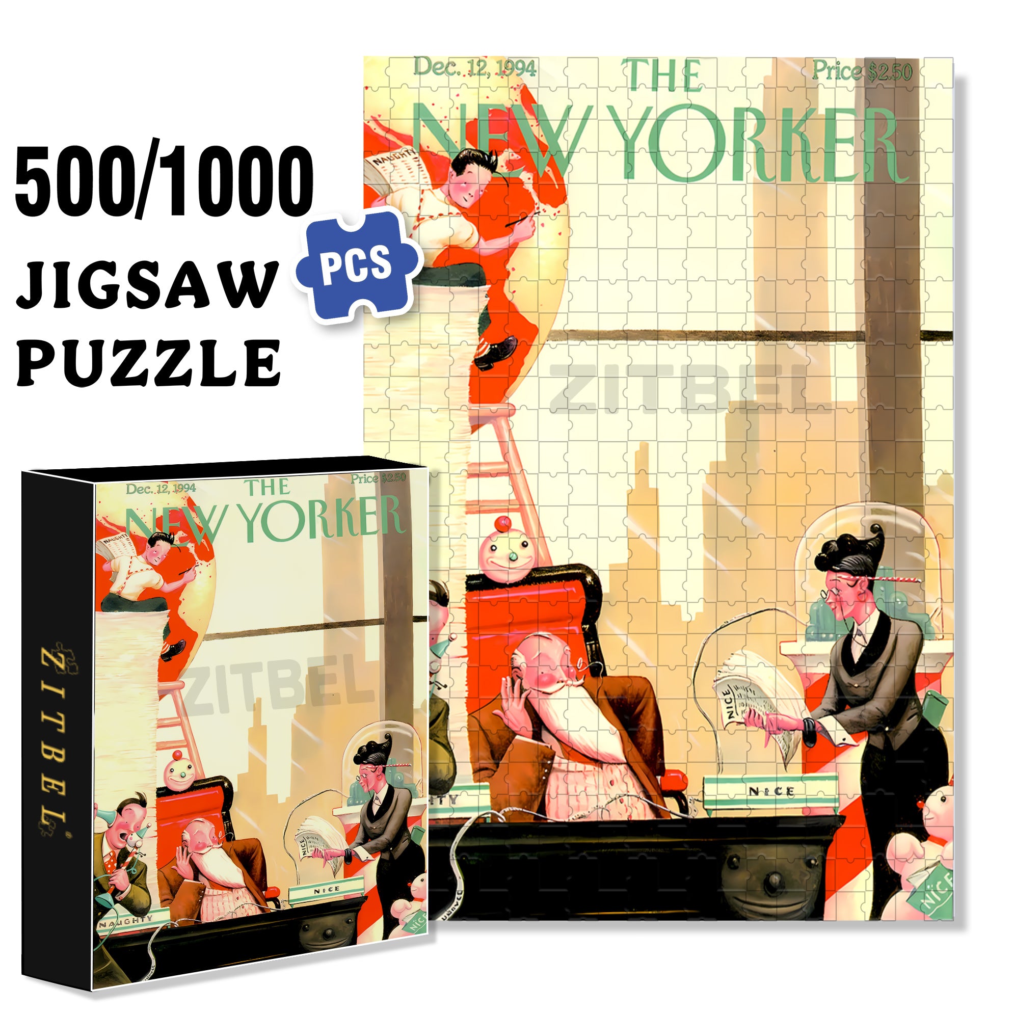 Big Boss 500pcs/1000pcs Jigsaw Puzzle, Scratch-Resistant, Interactive Family Game & Brain-Boosting DIY Decor, Perfect for Halloween, Christmas & New Year Gifts, Family Puzzle Game