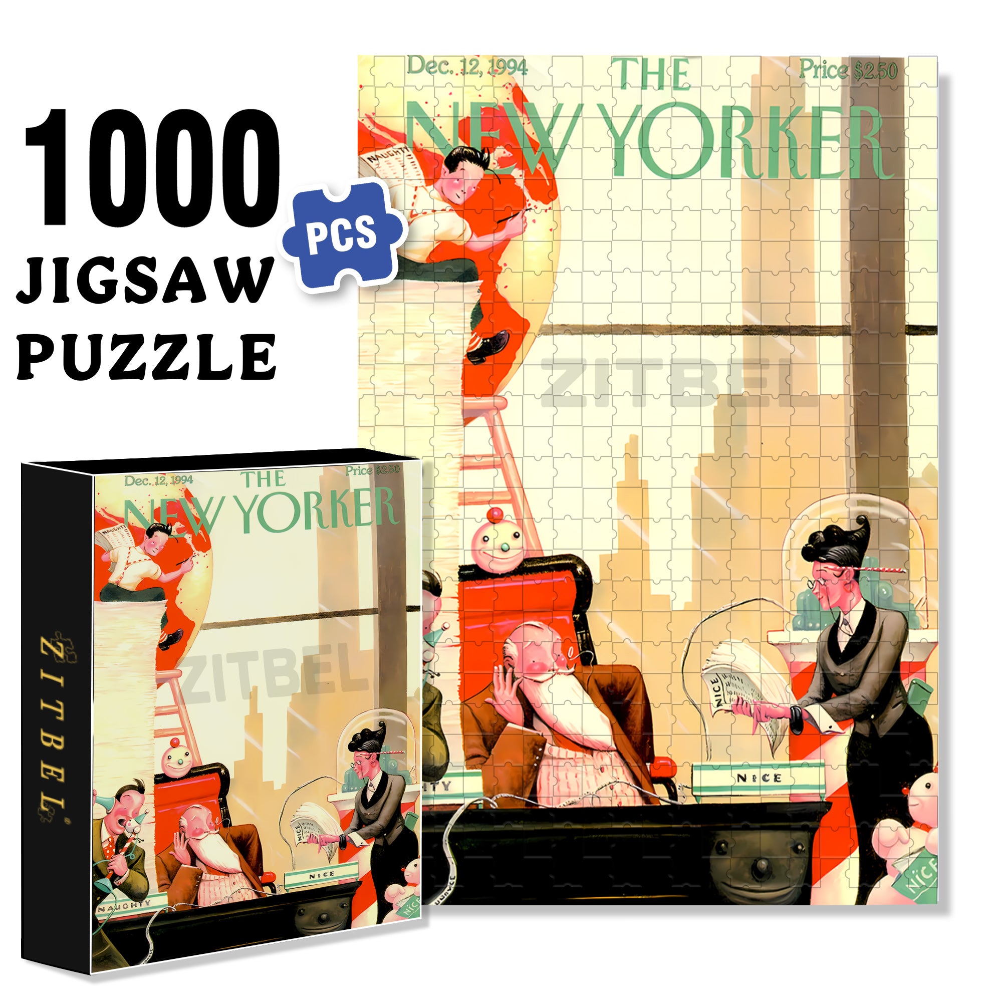 Big Boss 500pcs/1000pcs Jigsaw Puzzle, Scratch-Resistant, Interactive Family Game & Brain-Boosting DIY Decor, Perfect for Halloween, Christmas & New Year Gifts, Family Puzzle Game
