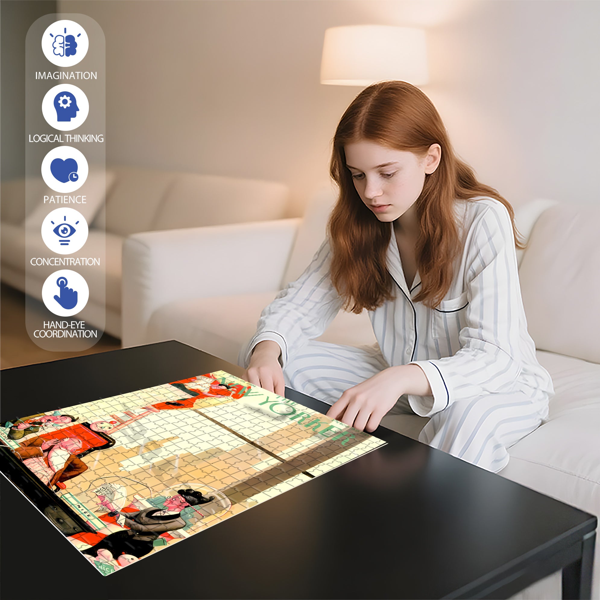 Big Boss 500pcs/1000pcs Jigsaw Puzzle, Scratch-Resistant, Interactive Family Game & Brain-Boosting DIY Decor, Perfect for Halloween, Christmas & New Year Gifts, Family Puzzle Game