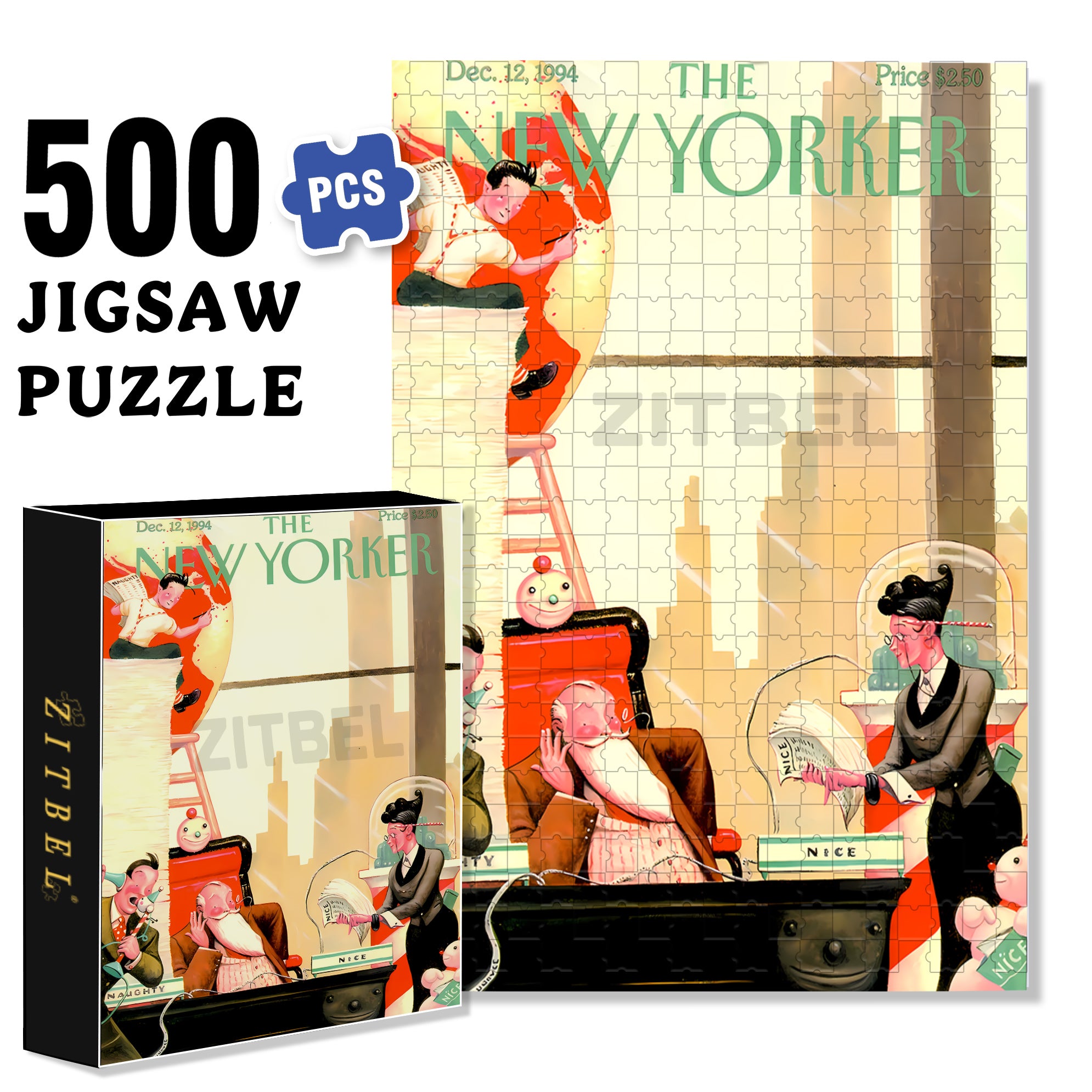 Big Boss 500pcs/1000pcs Jigsaw Puzzle, Scratch-Resistant, Interactive Family Game & Brain-Boosting DIY Decor, Perfect for Halloween, Christmas & New Year Gifts, Family Puzzle Game
