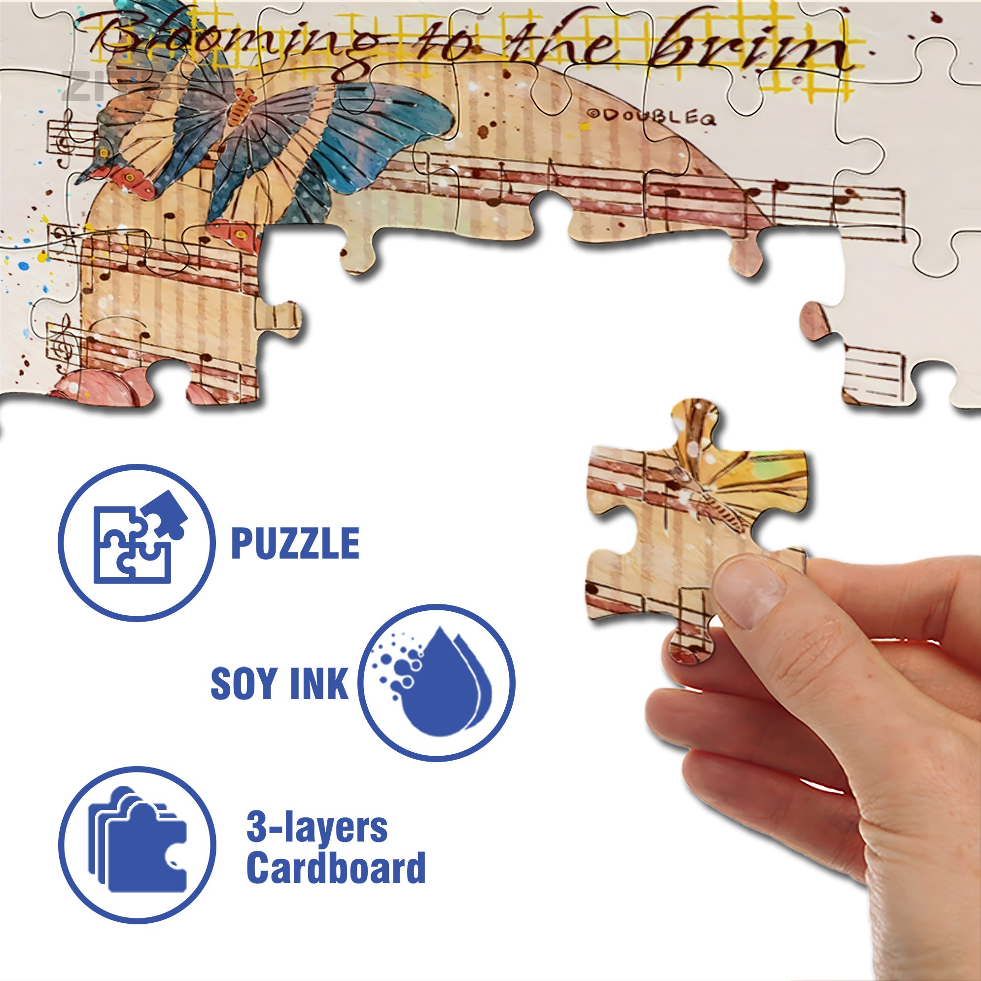 Blooming To The Brim 500pcs/1000pcs Jigsaw Puzzle, Scratch-Resistant, Interactive Family Game & Brain-Boosting DIY Decor, Perfect for Halloween, Christmas & New Year Gifts, Family Puzzle Game