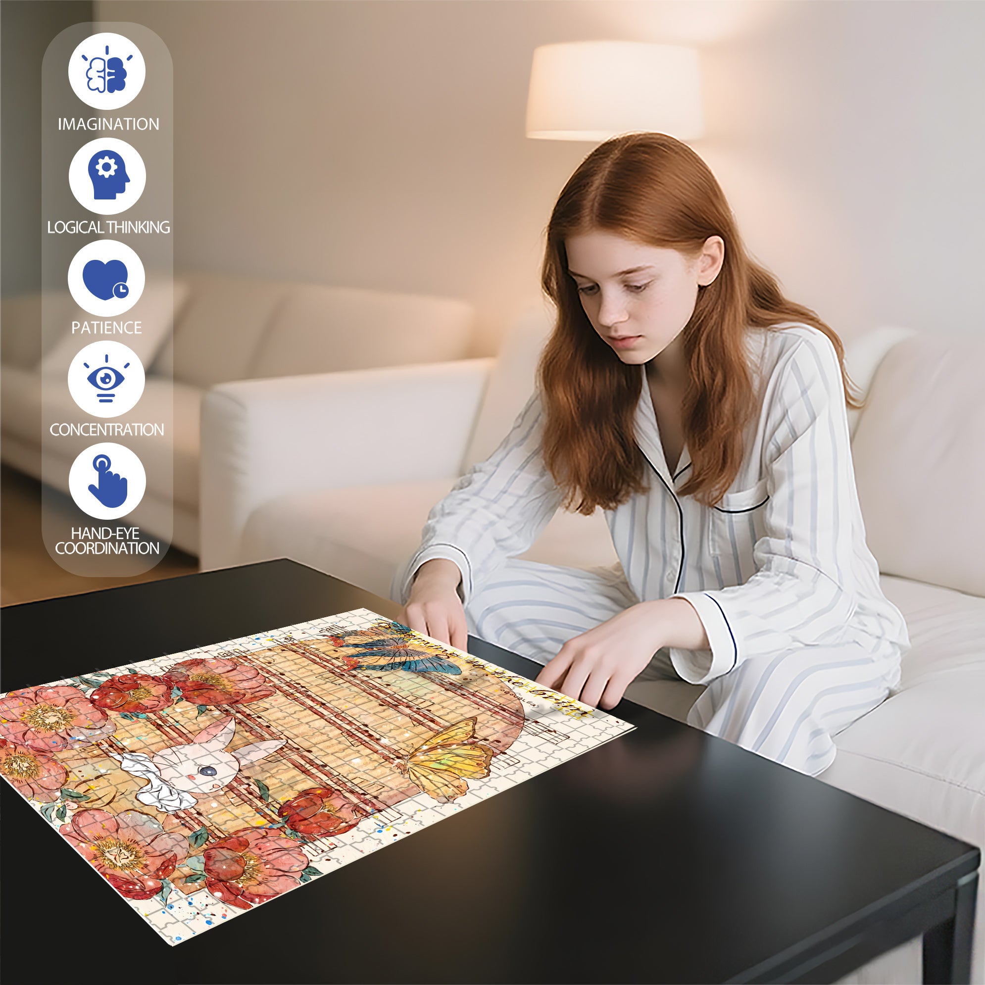 Blooming To The Brim 500pcs/1000pcs Jigsaw Puzzle, Scratch-Resistant, Interactive Family Game & Brain-Boosting DIY Decor, Perfect for Halloween, Christmas & New Year Gifts, Family Puzzle Game