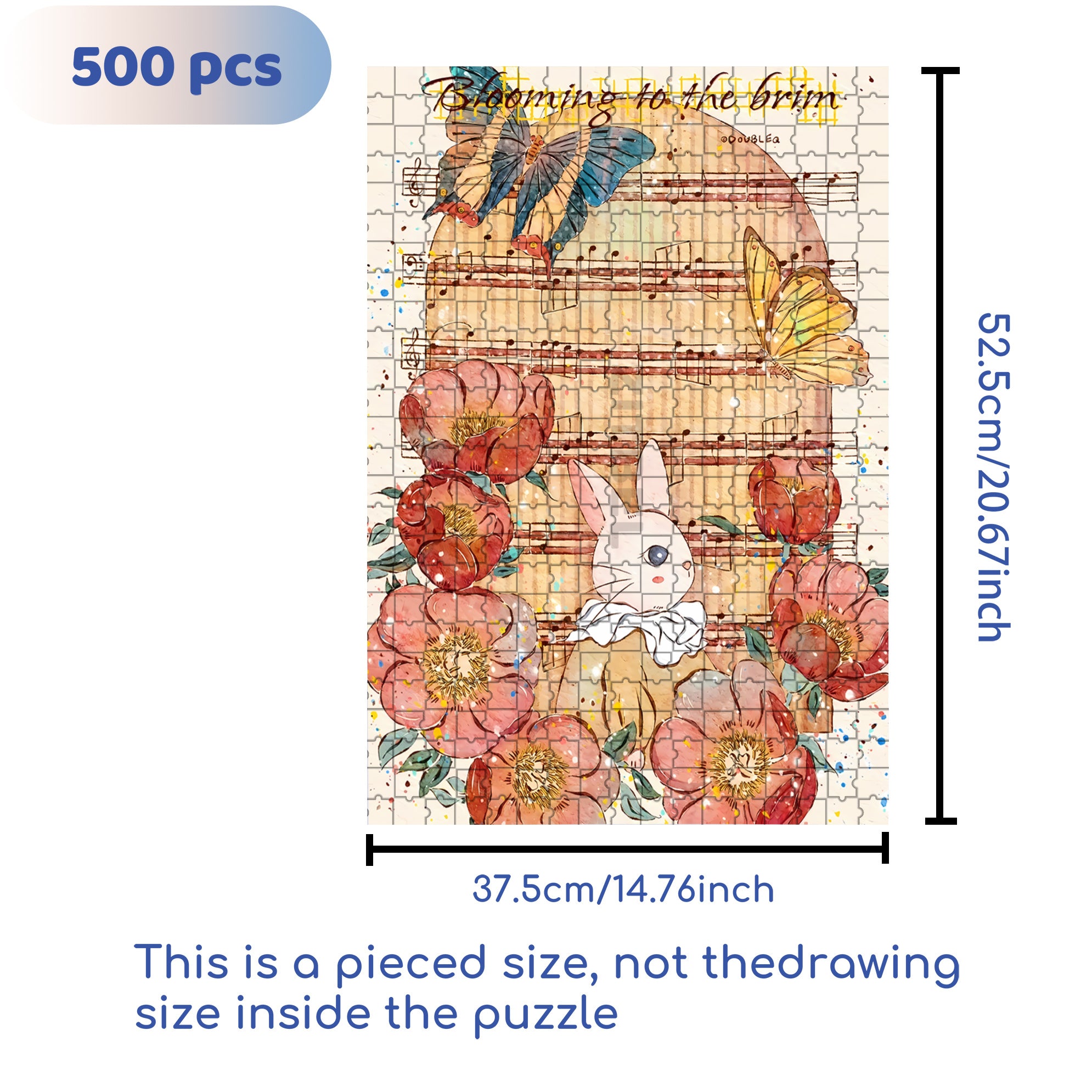 Blooming To The Brim 500pcs/1000pcs Jigsaw Puzzle, Scratch-Resistant, Interactive Family Game & Brain-Boosting DIY Decor, Perfect for Halloween, Christmas & New Year Gifts, Family Puzzle Game
