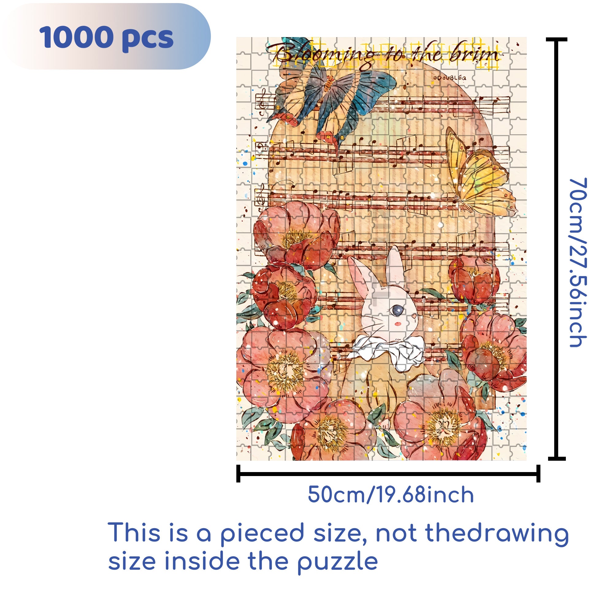 Blooming To The Brim 500pcs/1000pcs Jigsaw Puzzle, Scratch-Resistant, Interactive Family Game & Brain-Boosting DIY Decor, Perfect for Halloween, Christmas & New Year Gifts, Family Puzzle Game