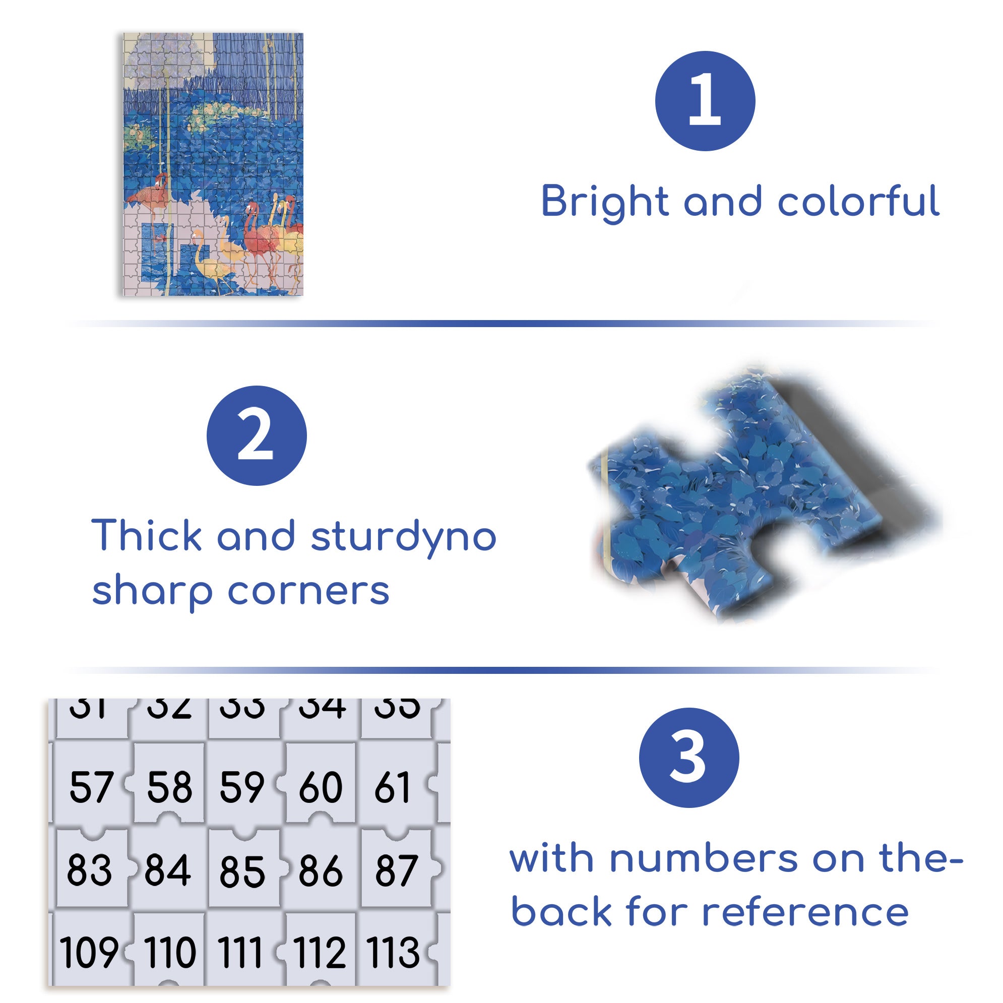 Blue And Flamingo 500pcs/1000pcs Jigsaw Puzzle, Scratch-Resistant, Interactive Family Game & Brain-Boosting DIY Decor, Perfect for Halloween, Christmas & New Year Gifts, Family Puzzle Game