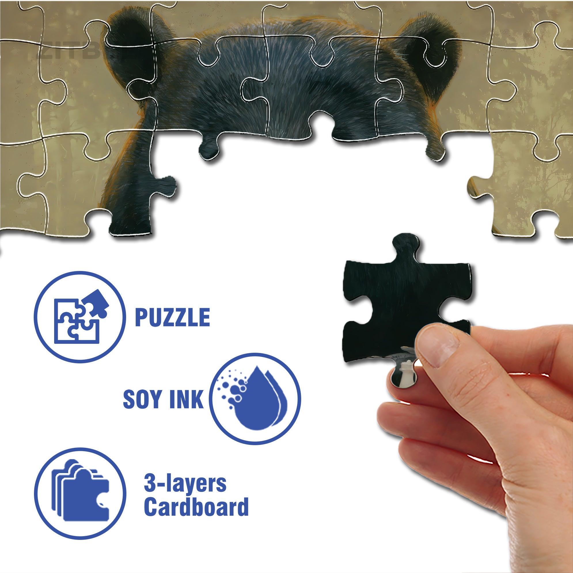 Chess Bear 500pcs/1000pcs Jigsaw Puzzle, Scratch-Resistant, Interactive Family Game & Brain-Boosting DIY Decor, Perfect for Halloween, Christmas & New Year Gifts, Family Puzzle Game