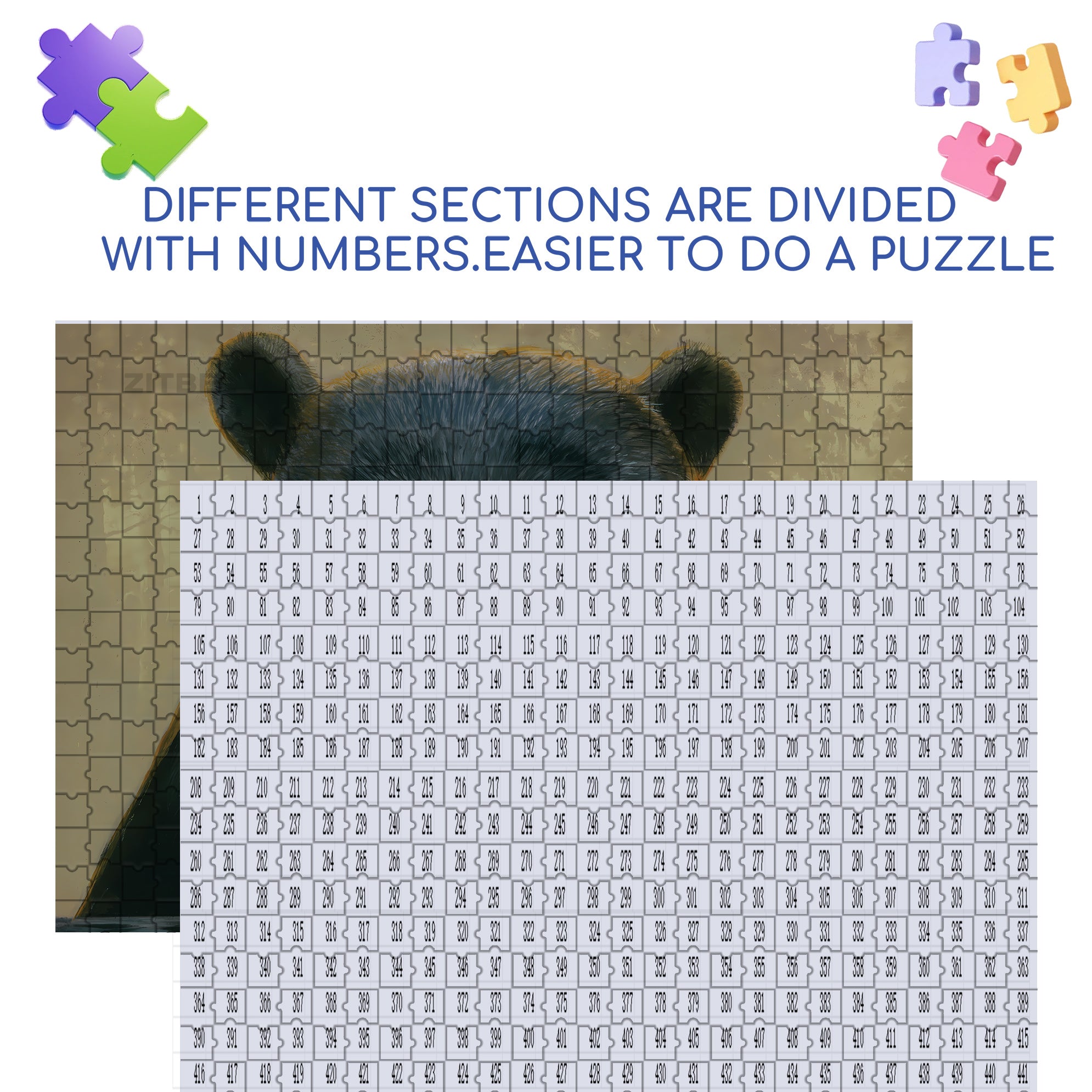 Chess Bear 500pcs/1000pcs Jigsaw Puzzle, Scratch-Resistant, Interactive Family Game & Brain-Boosting DIY Decor, Perfect for Halloween, Christmas & New Year Gifts, Family Puzzle Game